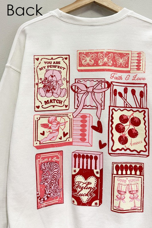 Perfect Match Valentines Cotton Blend Sweatshirt