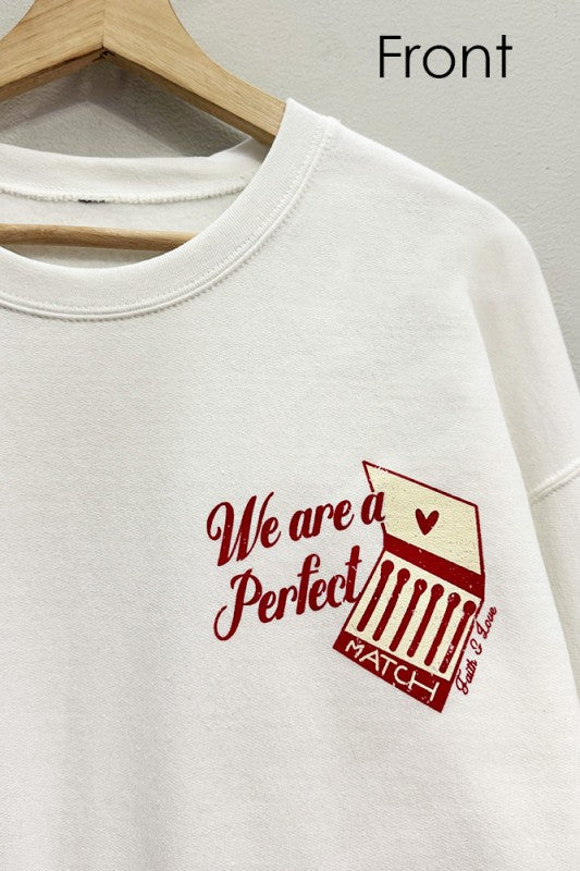 Perfect Match Valentines Cotton Blend Sweatshirt