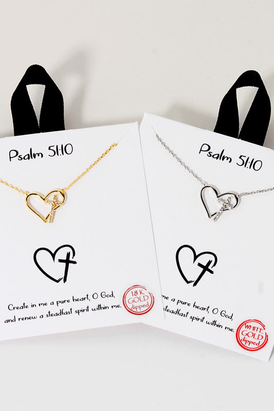 Cross Heart Gold Dipped Necklace