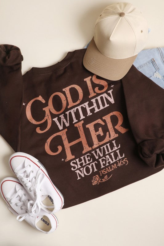 God Is Within Her Heavyweight Sweatshirt S-XL