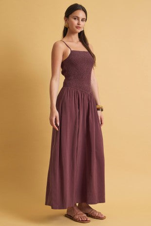 Harley Dropped Waist Smocked Maxi Dress 2 Colors