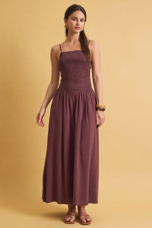 Harley Dropped Waist Smocked Maxi Dress 2 Colors