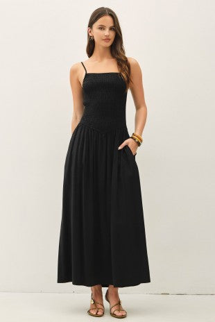 Harley Dropped Waist Smocked Maxi Dress 2 Colors