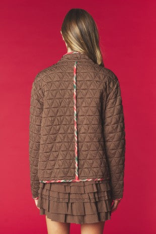 Cotton Ruffle-lace Brown Skirt
