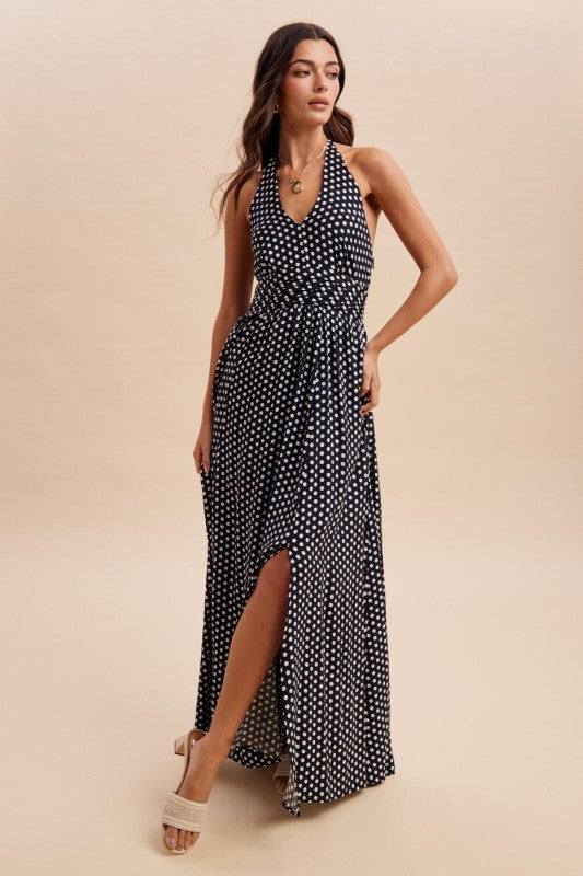Susan Polka Dot Halter Dress