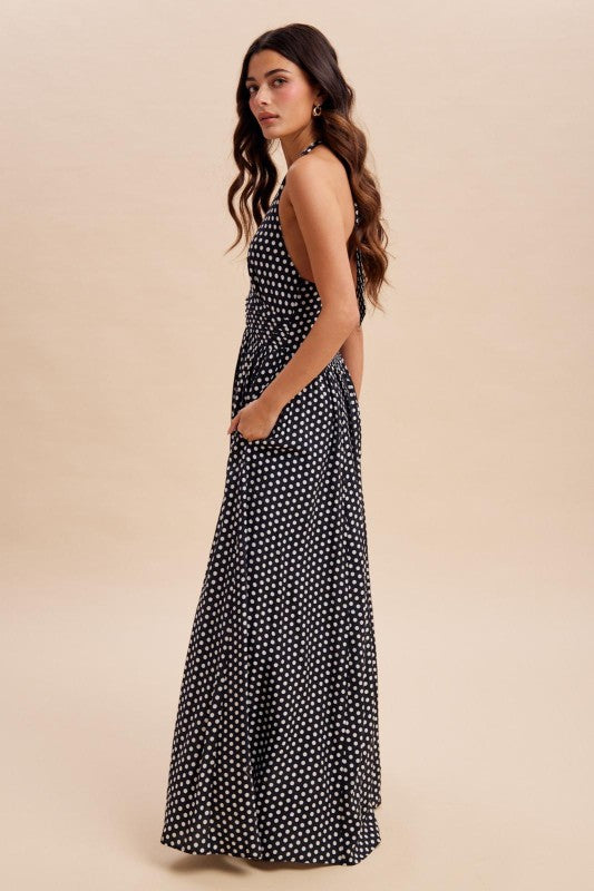Susan Polka Dot Halter Dress
