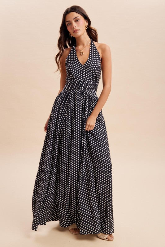 Susan Polka Dot Halter Dress