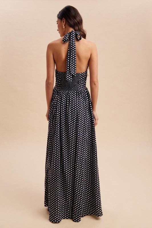 Susan Polka Dot Halter Dress
