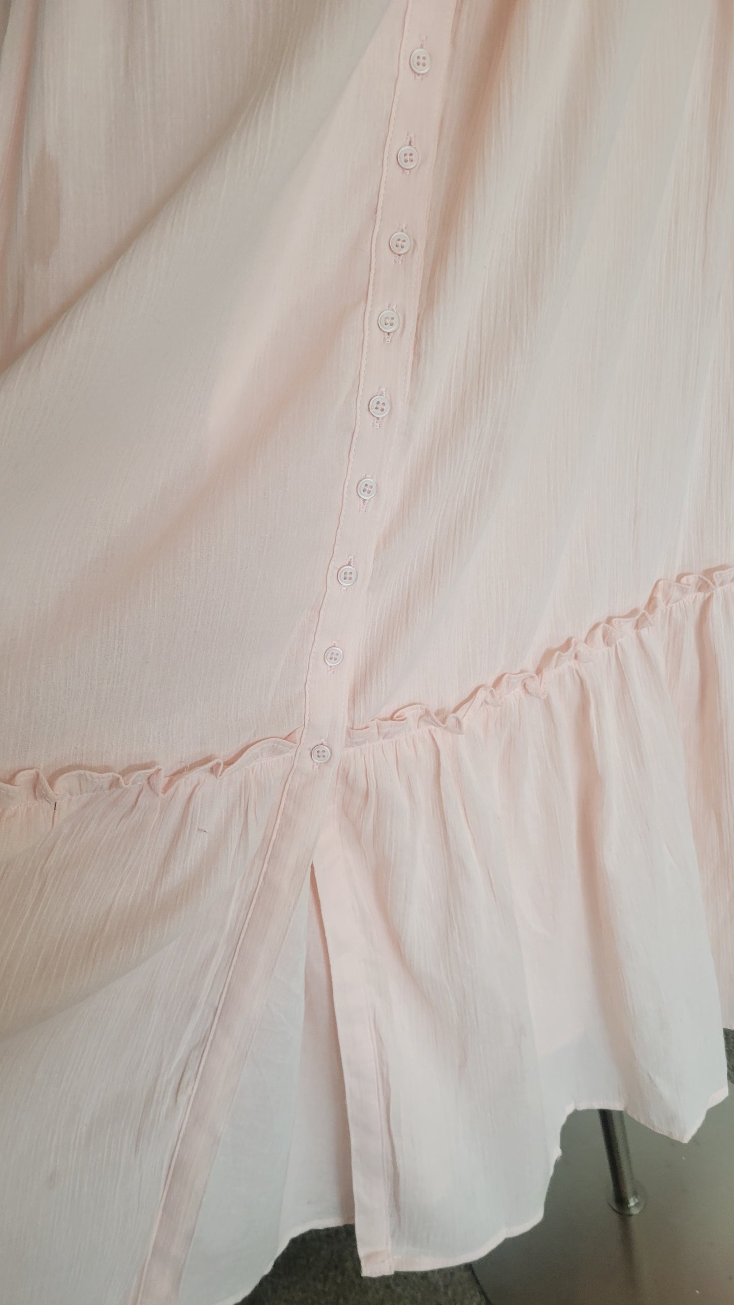 Smocked Button Down Pastel Pink Karen Maxi Dress