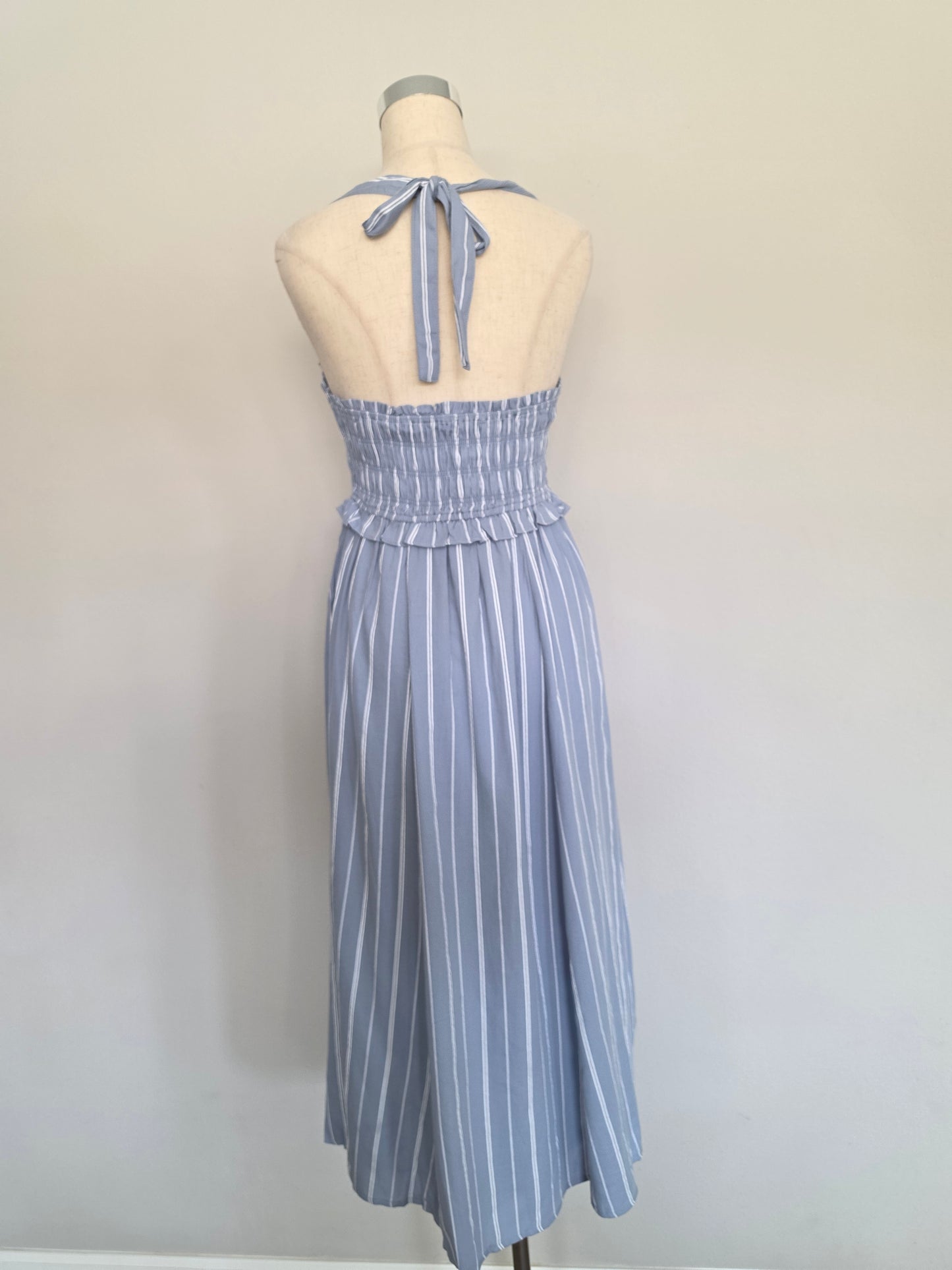 Jennifer Smocked Halter Cotton Midi Dress