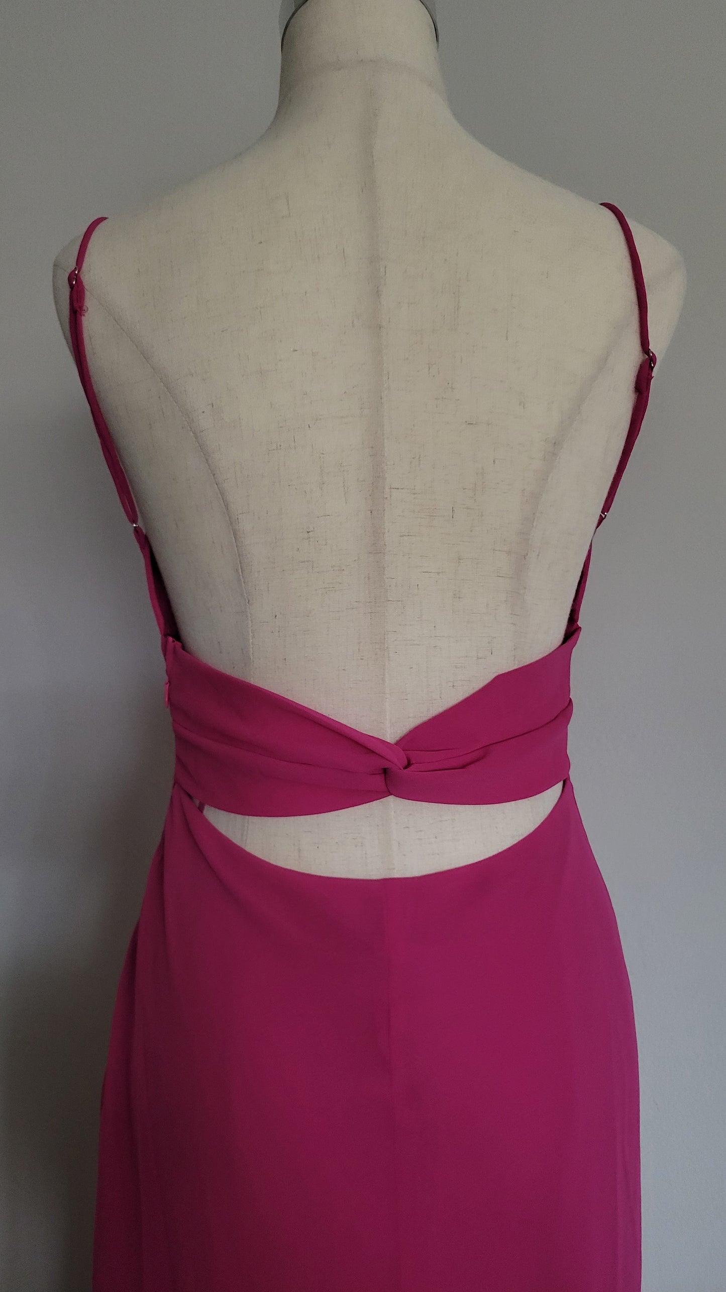 Francesca Twist Back Fuchsia Maxi Dress