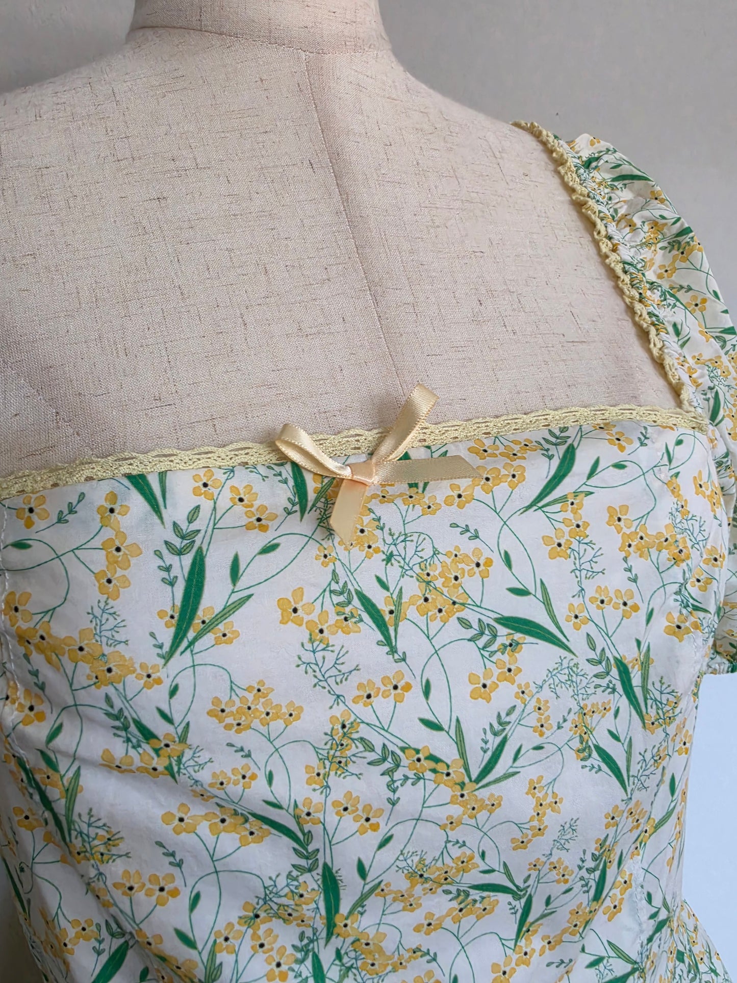 Melissa Daffodil Floral Cotton Square Neck Maxi Dress