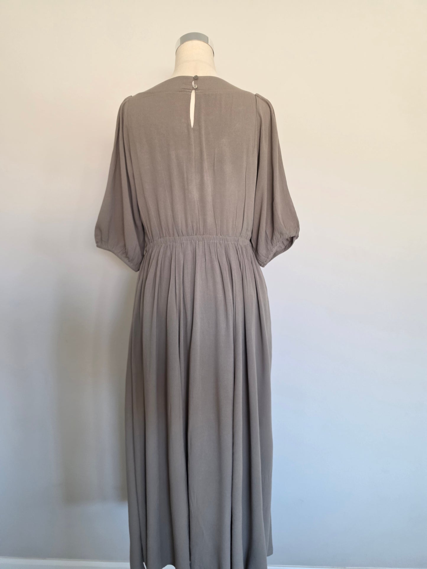 Annabeth Crochet Lace Bodice Olive Fern Maxi Dress