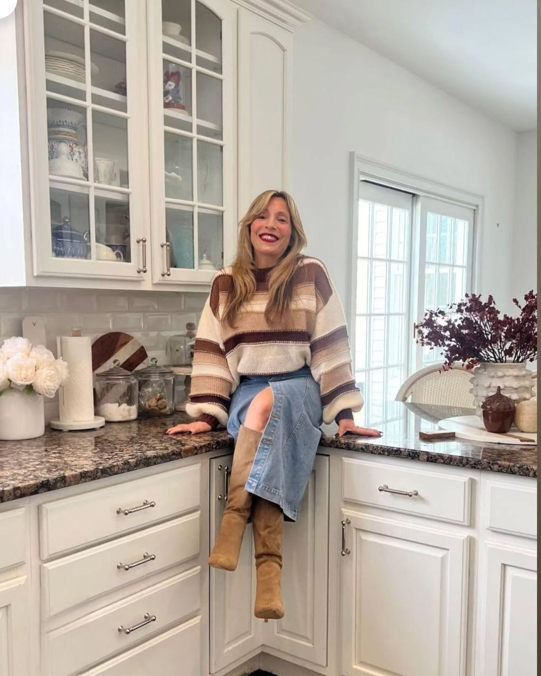 Oversized Stripe Brown Sweater