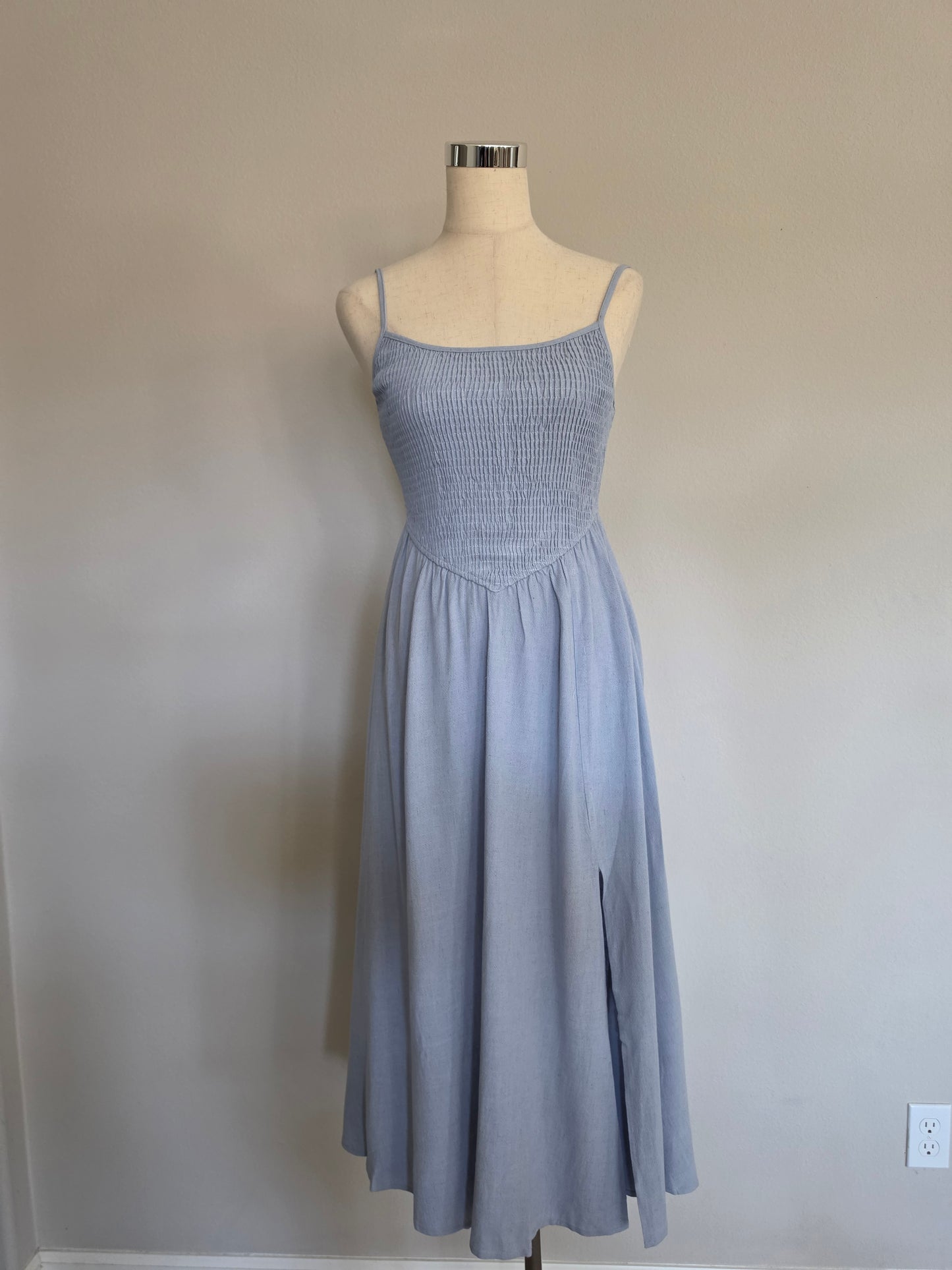 Roize Corset Smocked Midi Dress With Slit 3 Colors