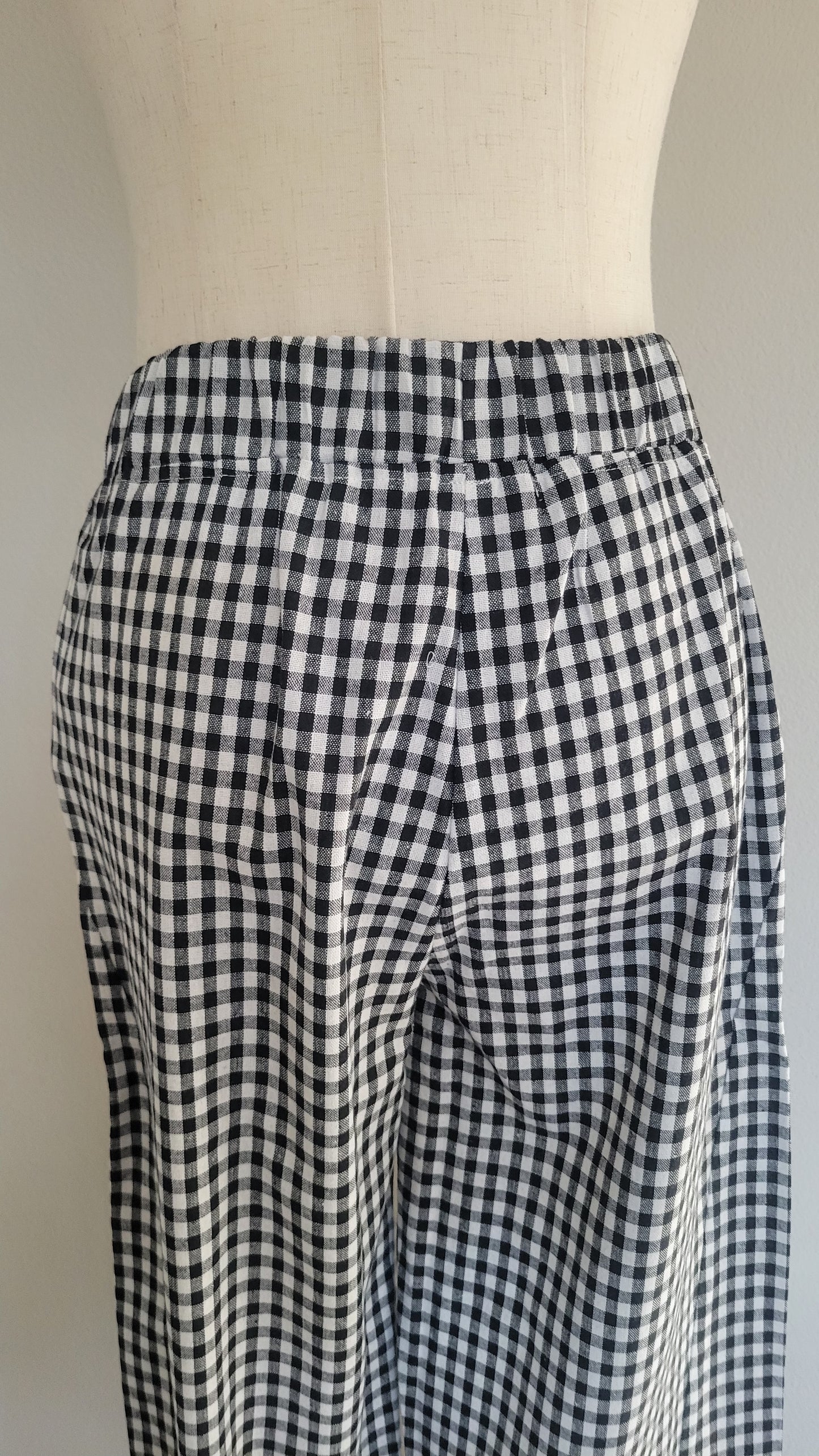 Erica Gingham Cotton Straight Pants