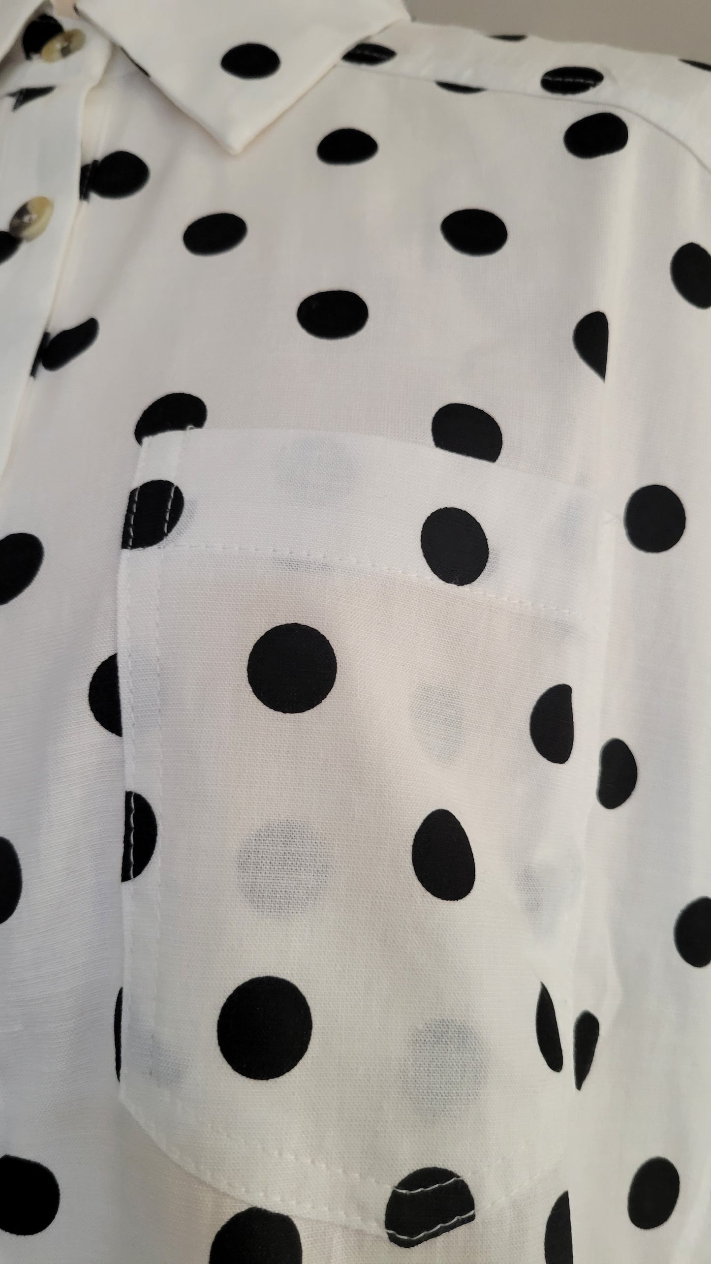 Evelyn Oversized Polka Dot Cotton Ruffle Hem Top