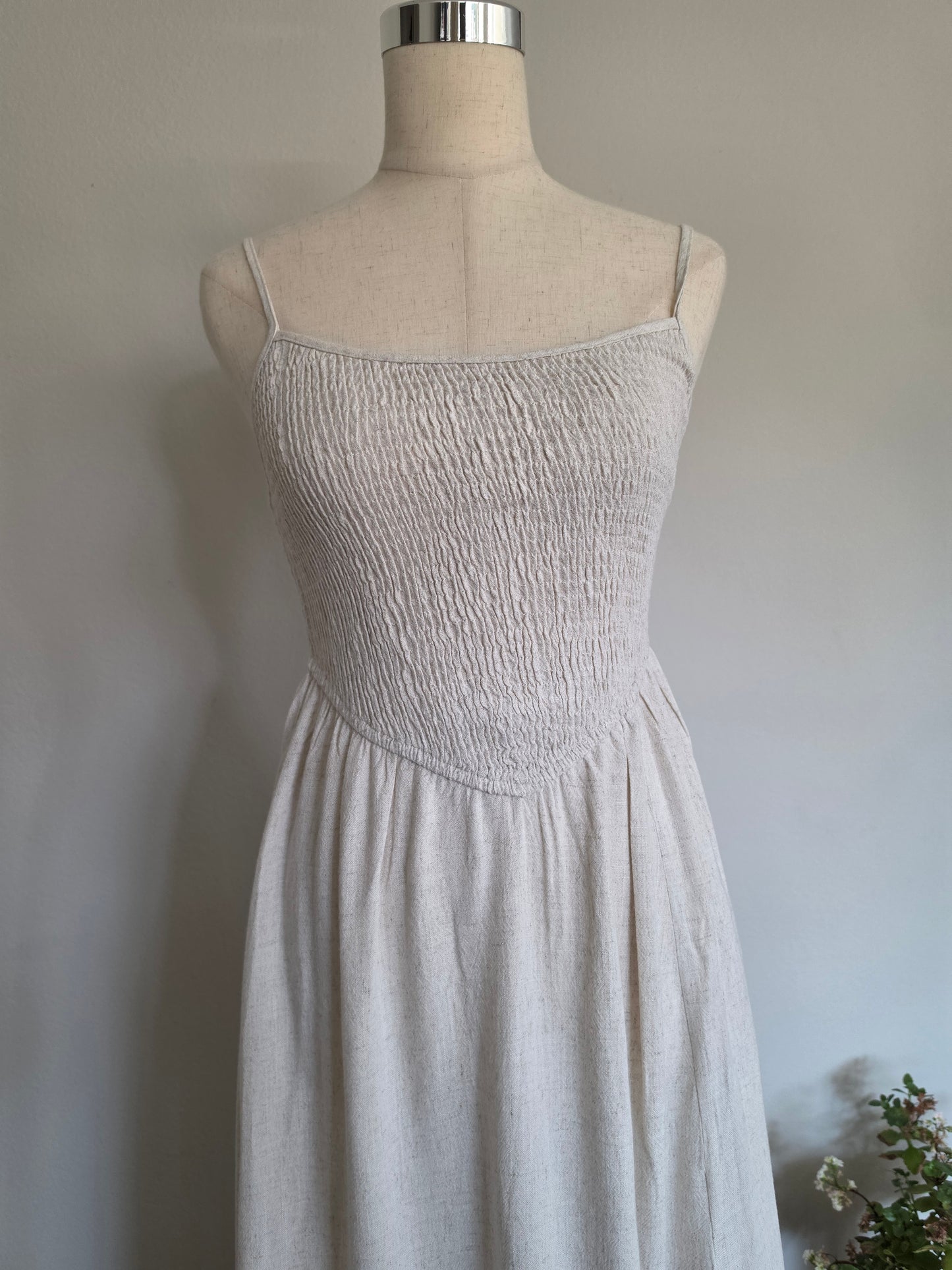 Roize Corset Smocked Midi Dress With Slit 3 Colors