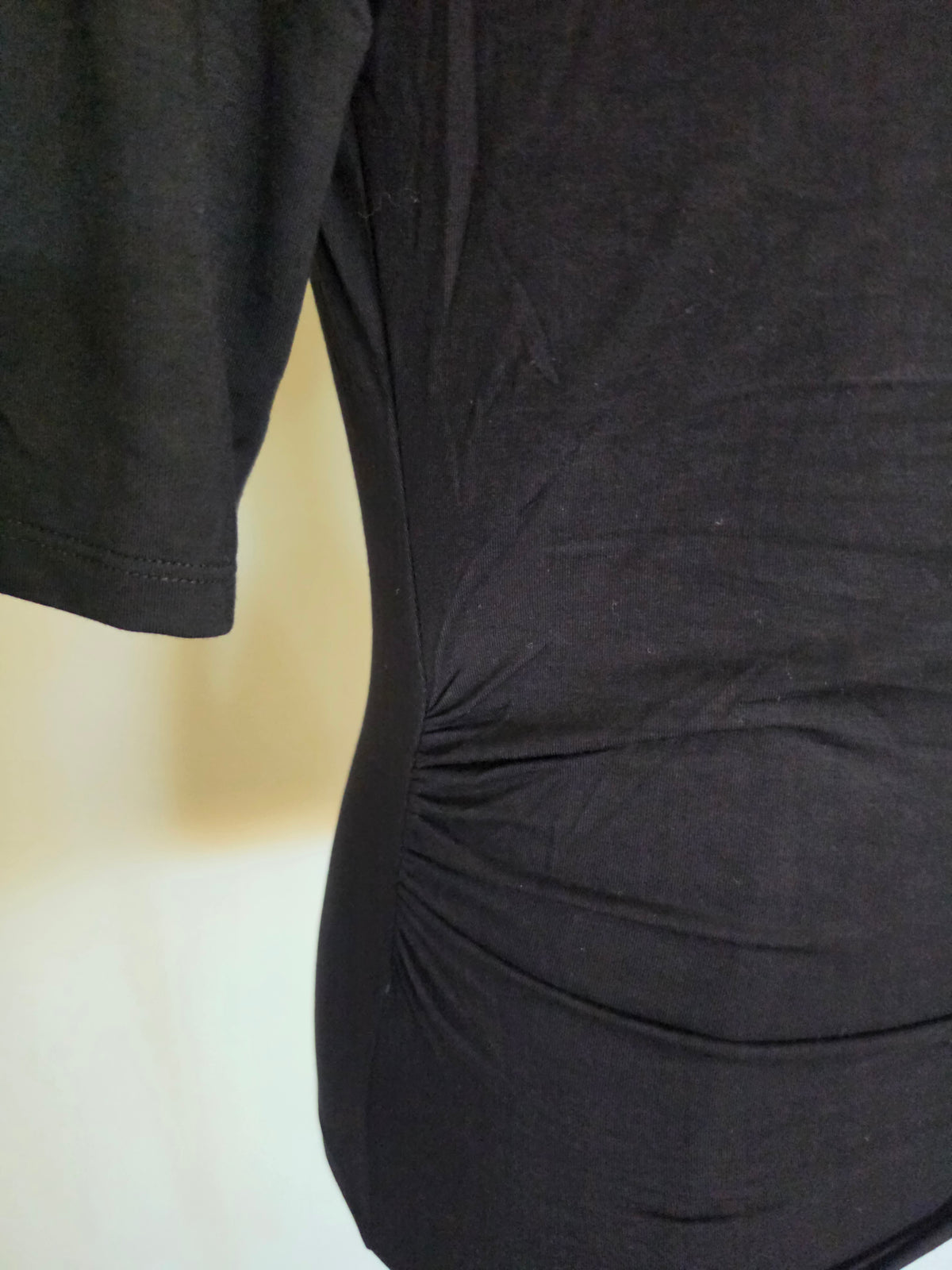 Soft Cowl Neck Short Sleeve Top Black
