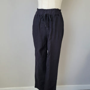 HIGH RISE PULL ON LINEN PANTS