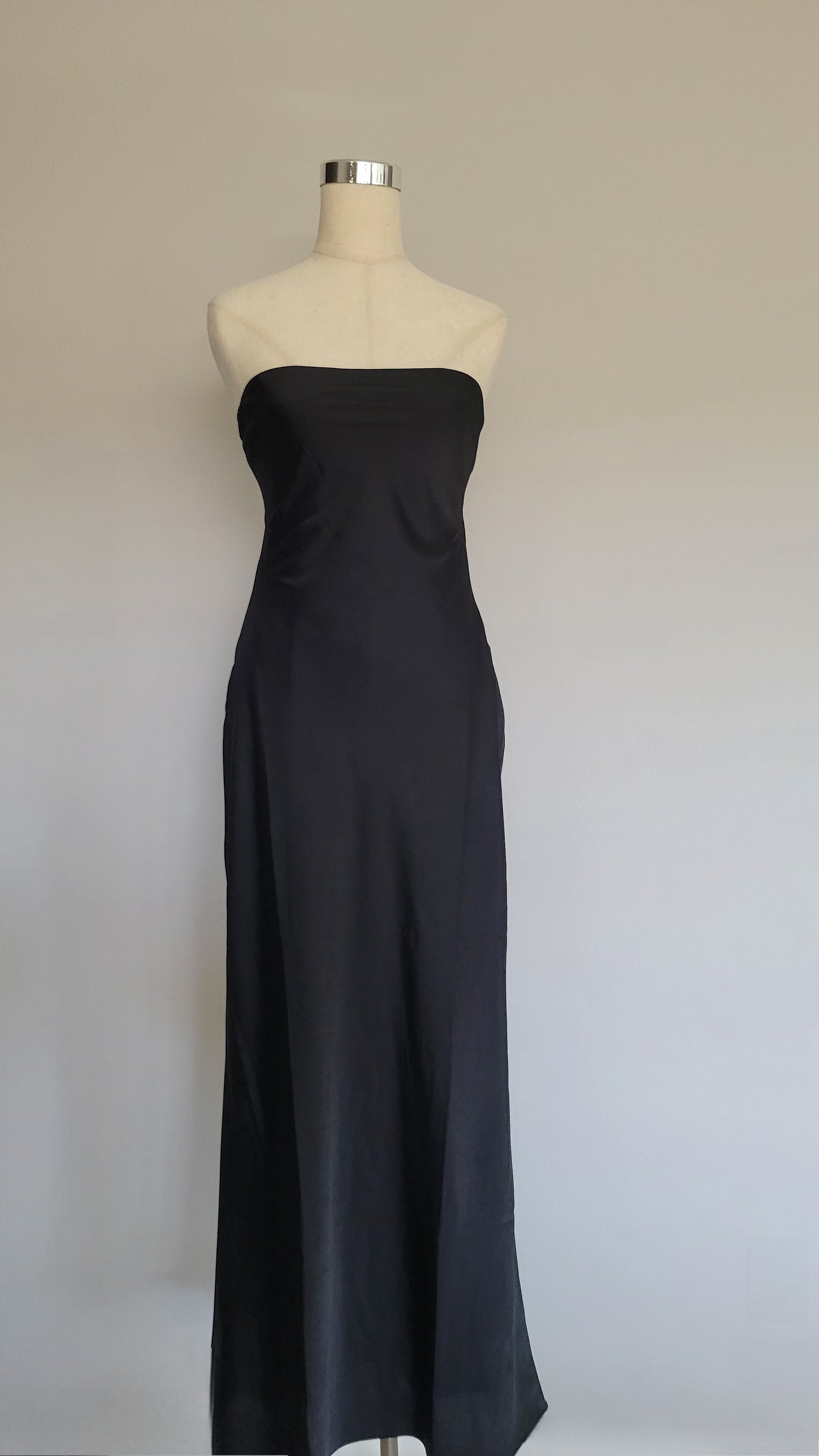 Katherine Strapless Bow Back Tie Black Dress