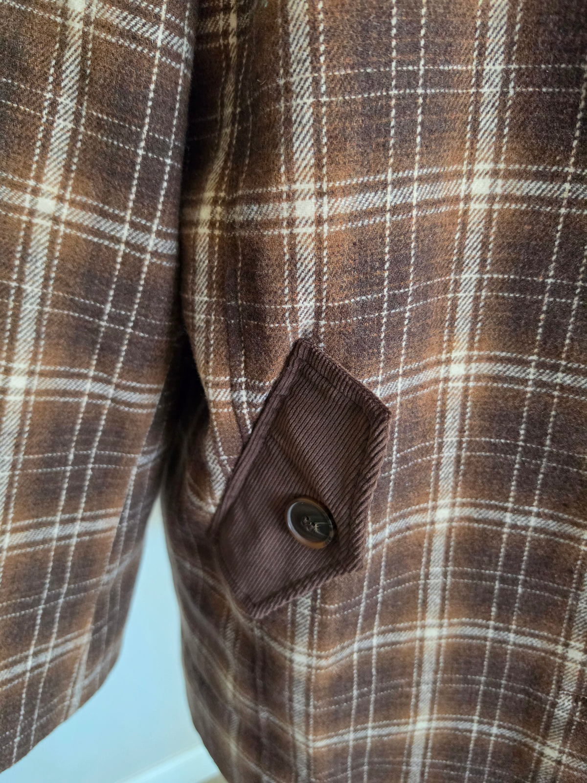 Plaid Midlength Barn Brown Jacket