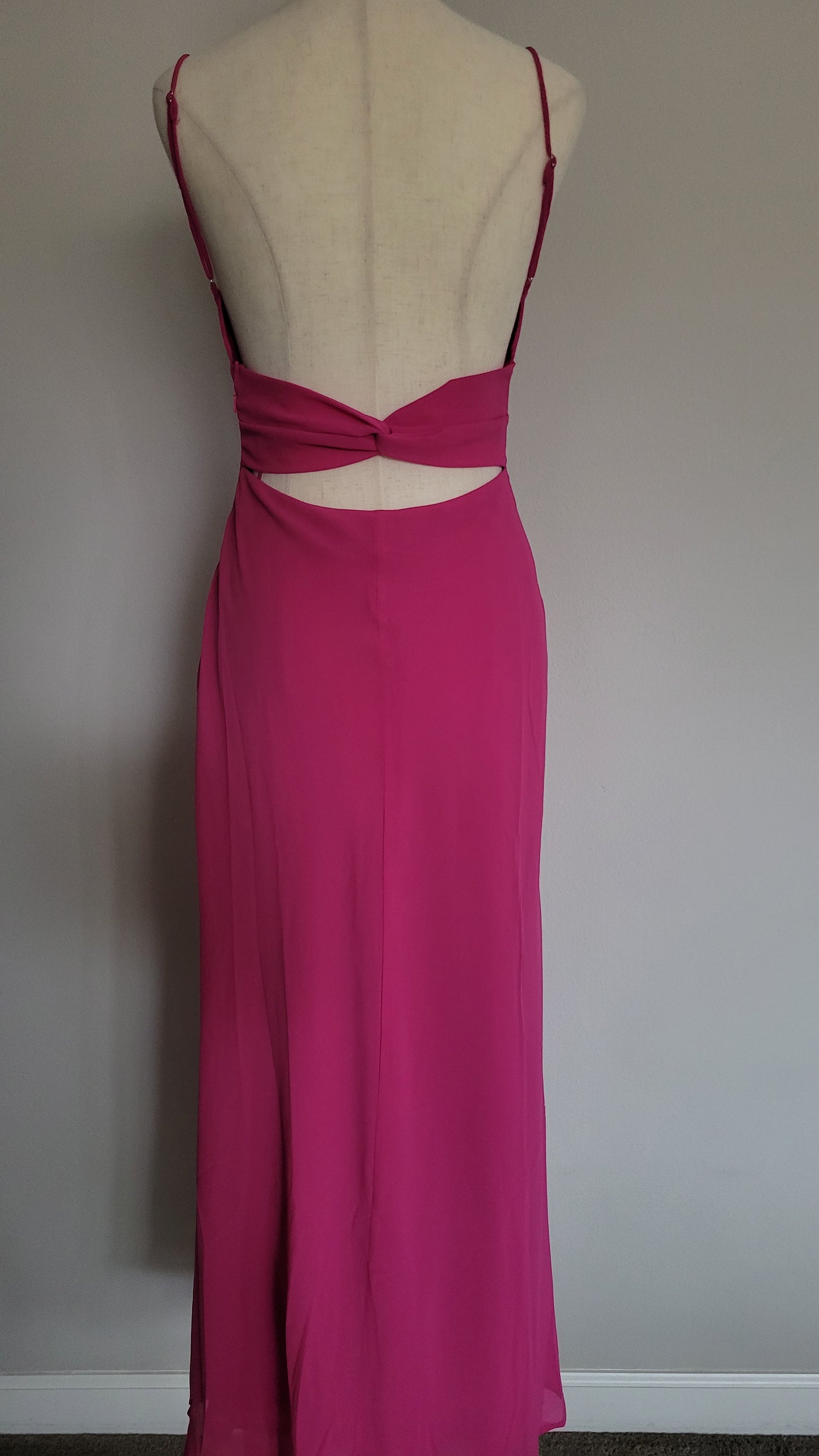 Francesca Twist Back Fuchsia Maxi Dress