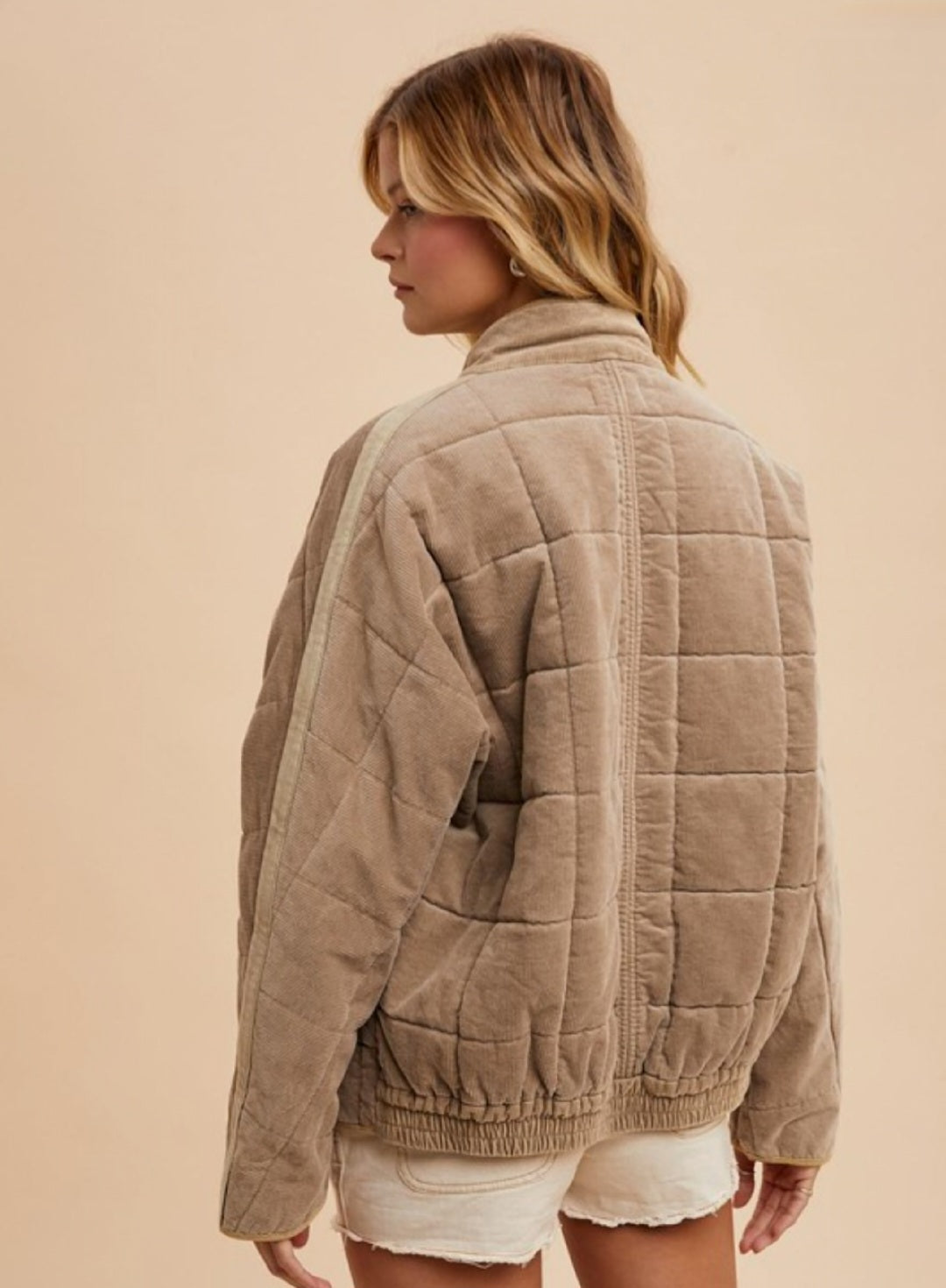 QUILTED CORDUROY PUFFER JACKET