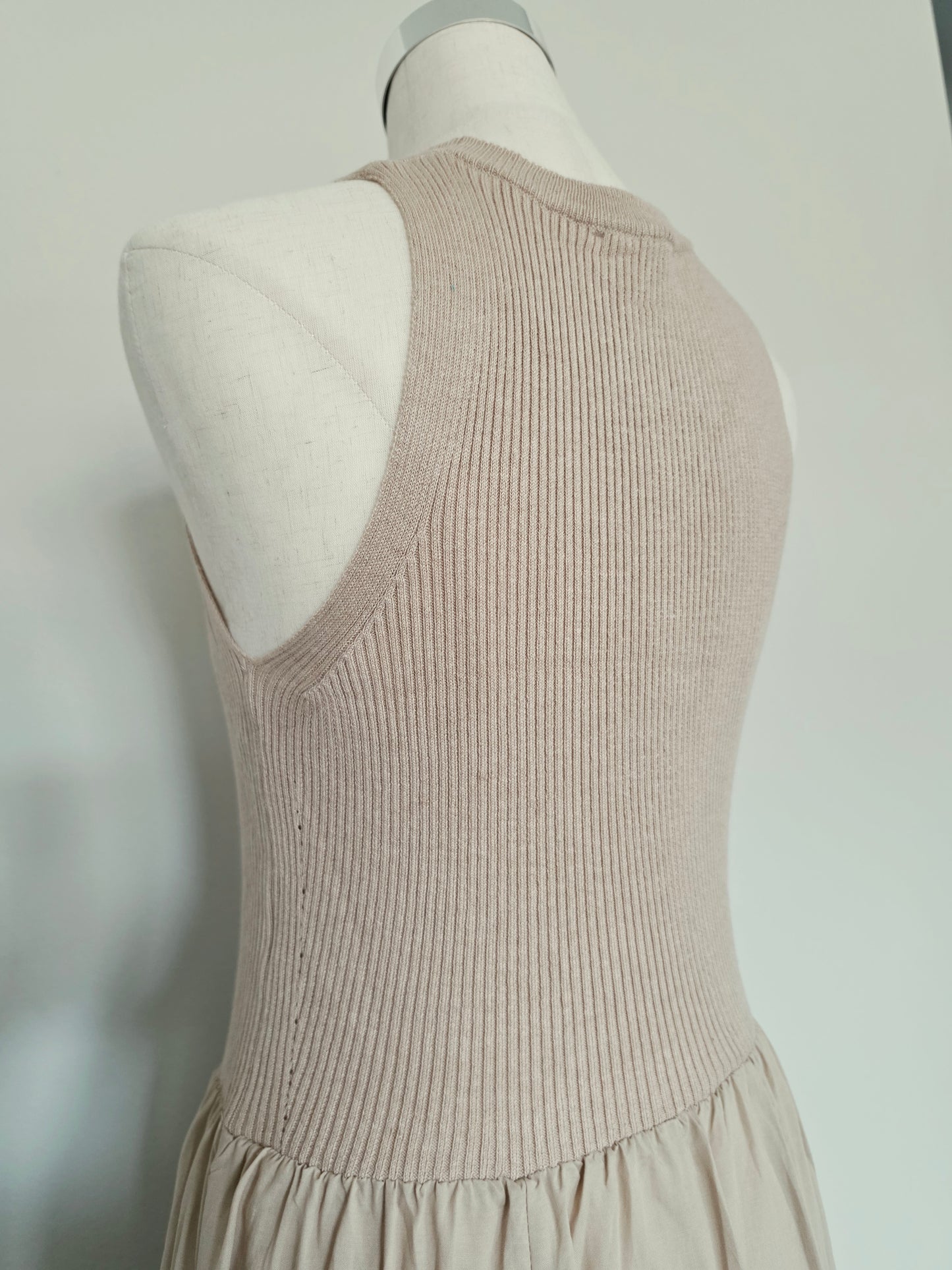 Adriana Mixed Panel Knit Tank Dress Beach Sand