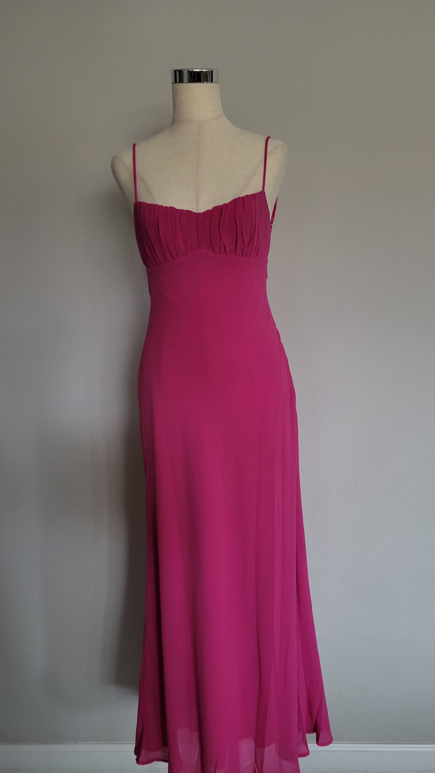 Francesca Twist Back Fuchsia Maxi Dress