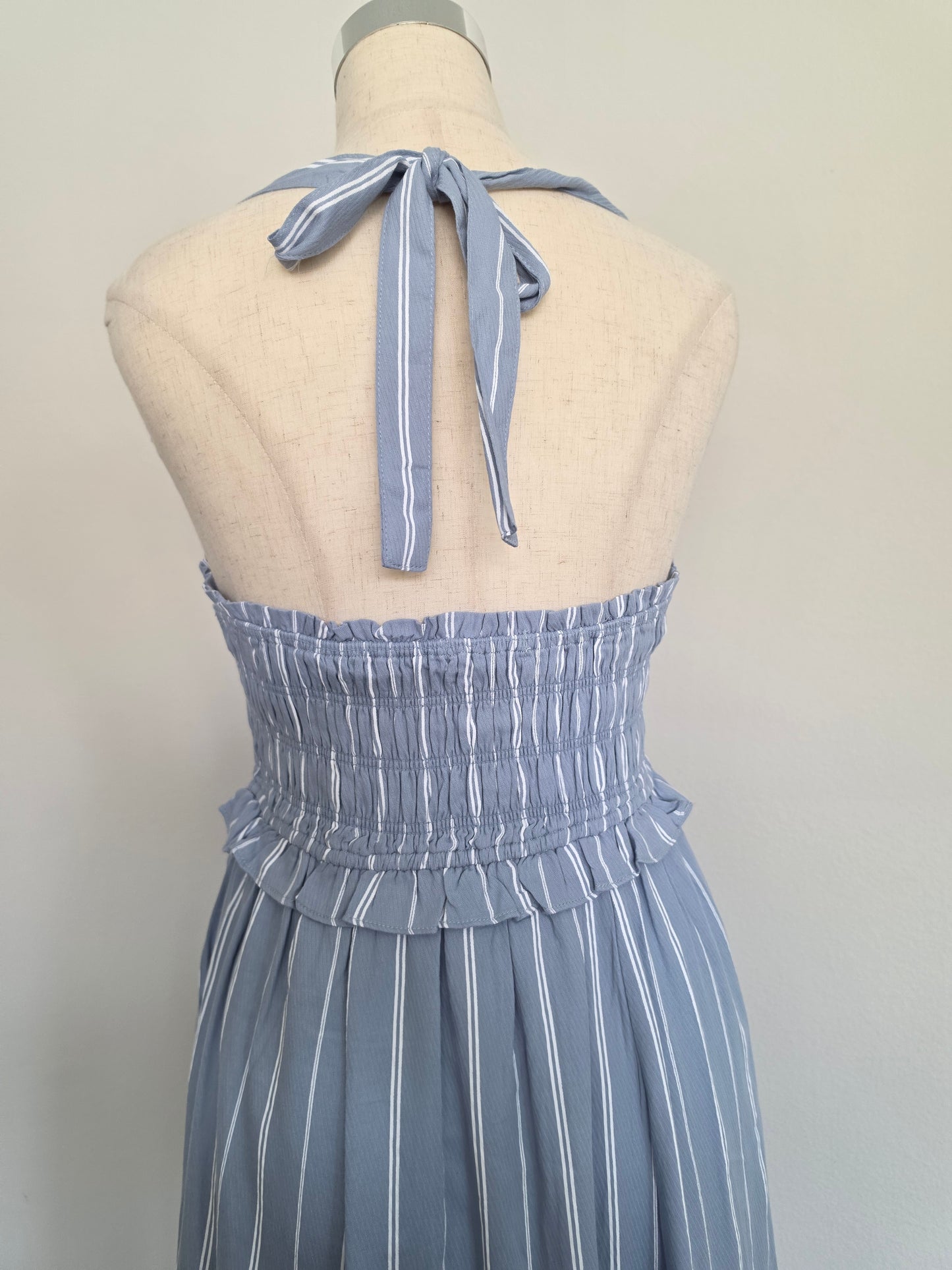 Jennifer Smocked Halter Cotton Midi Dress