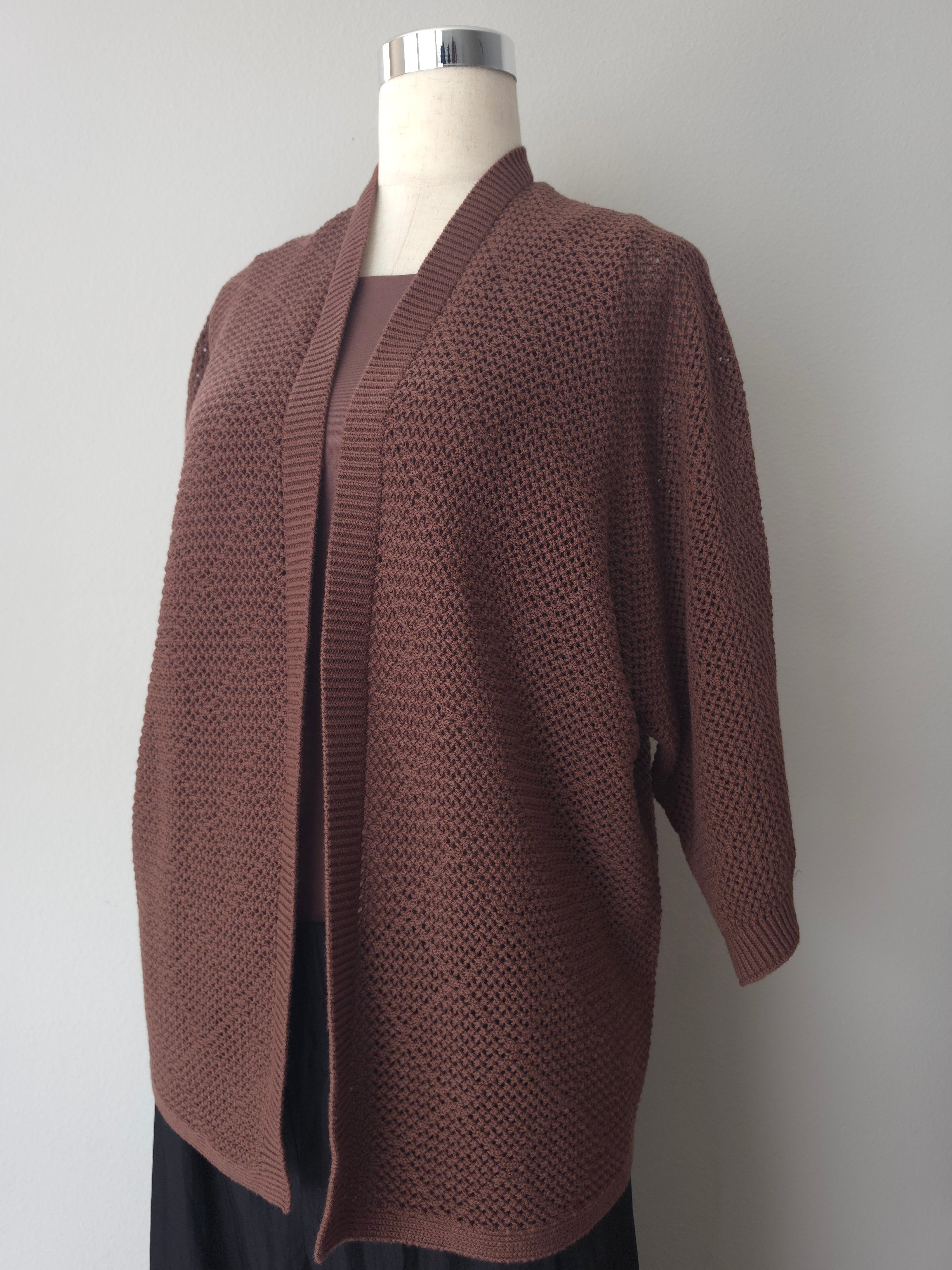 Pamela Dolman 3/4 Sleeve Cotton Open Cardigan Brown – Mota Boutique