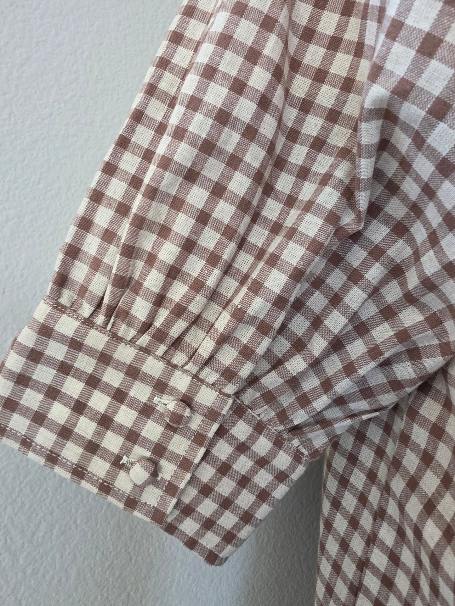 Dreama Cotton Gingham Puff Sleeve Blouse