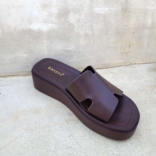 Platform Heel Sandal Espresso Brown