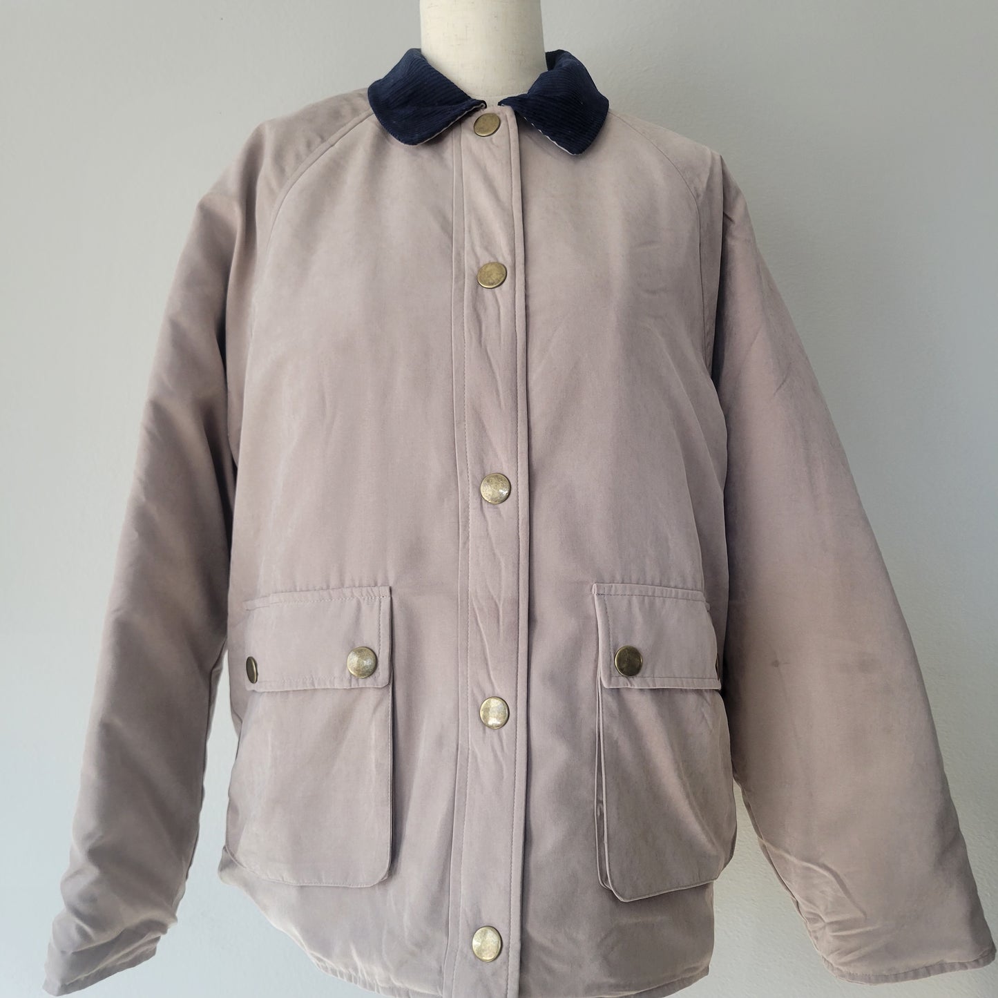 Corduroy Collar Barn Cotton Lined Jacket Taupe