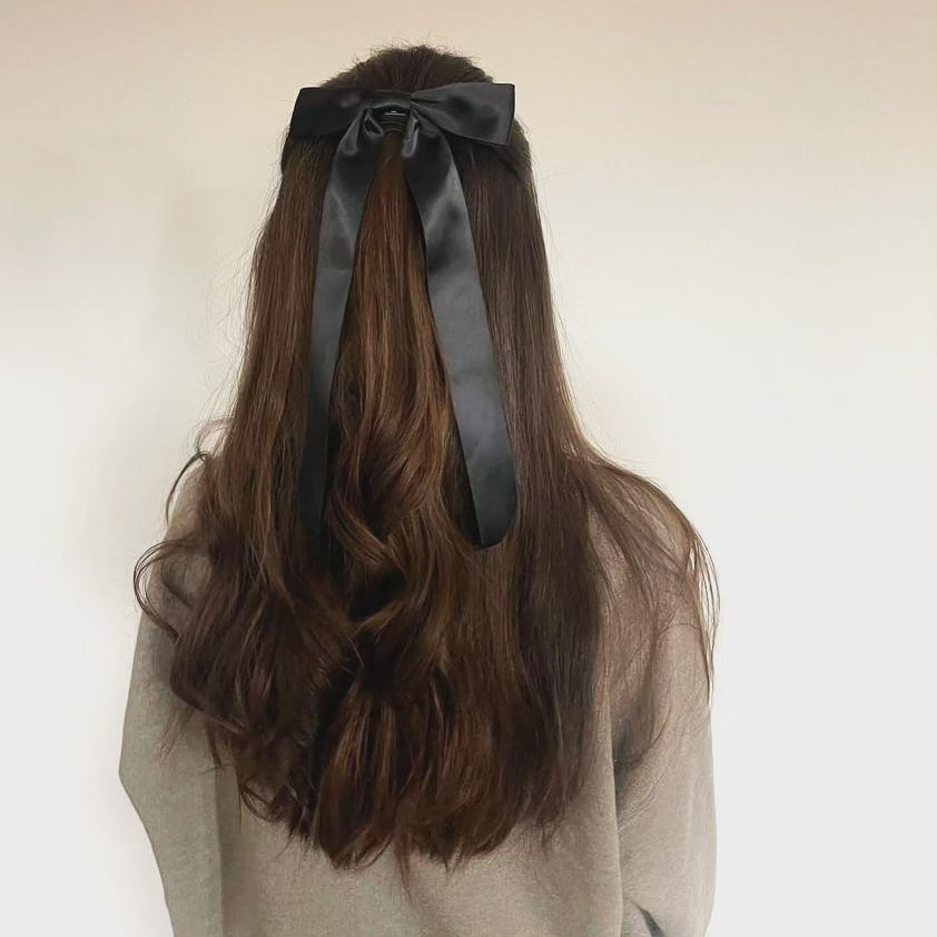 SILKY SATIN BOW LACE HAIR CLIPS