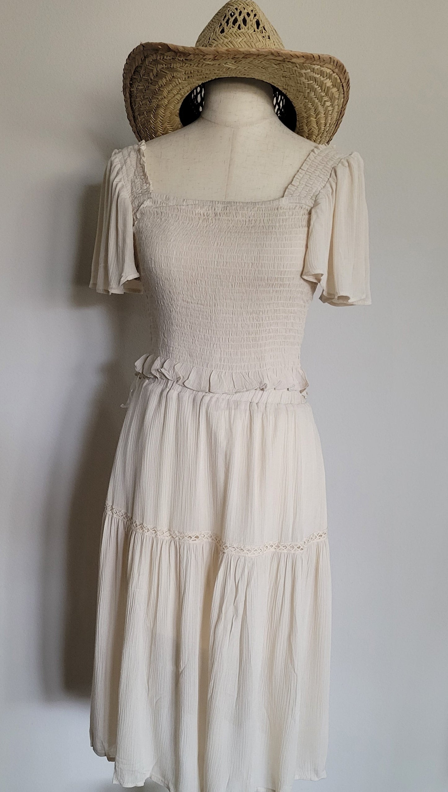 Woven White Skirt Set