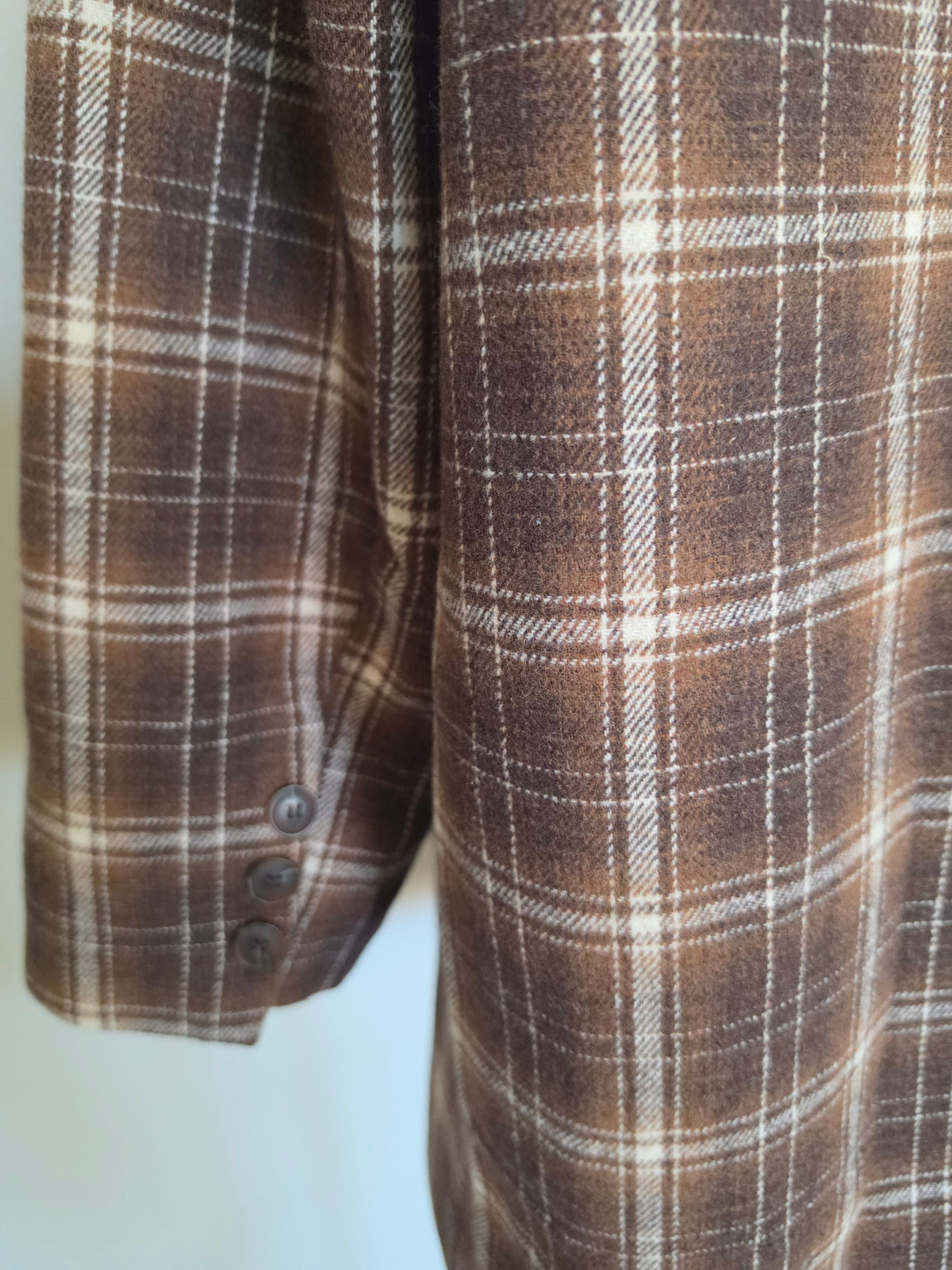 Plaid Midlength Barn Brown Jacket