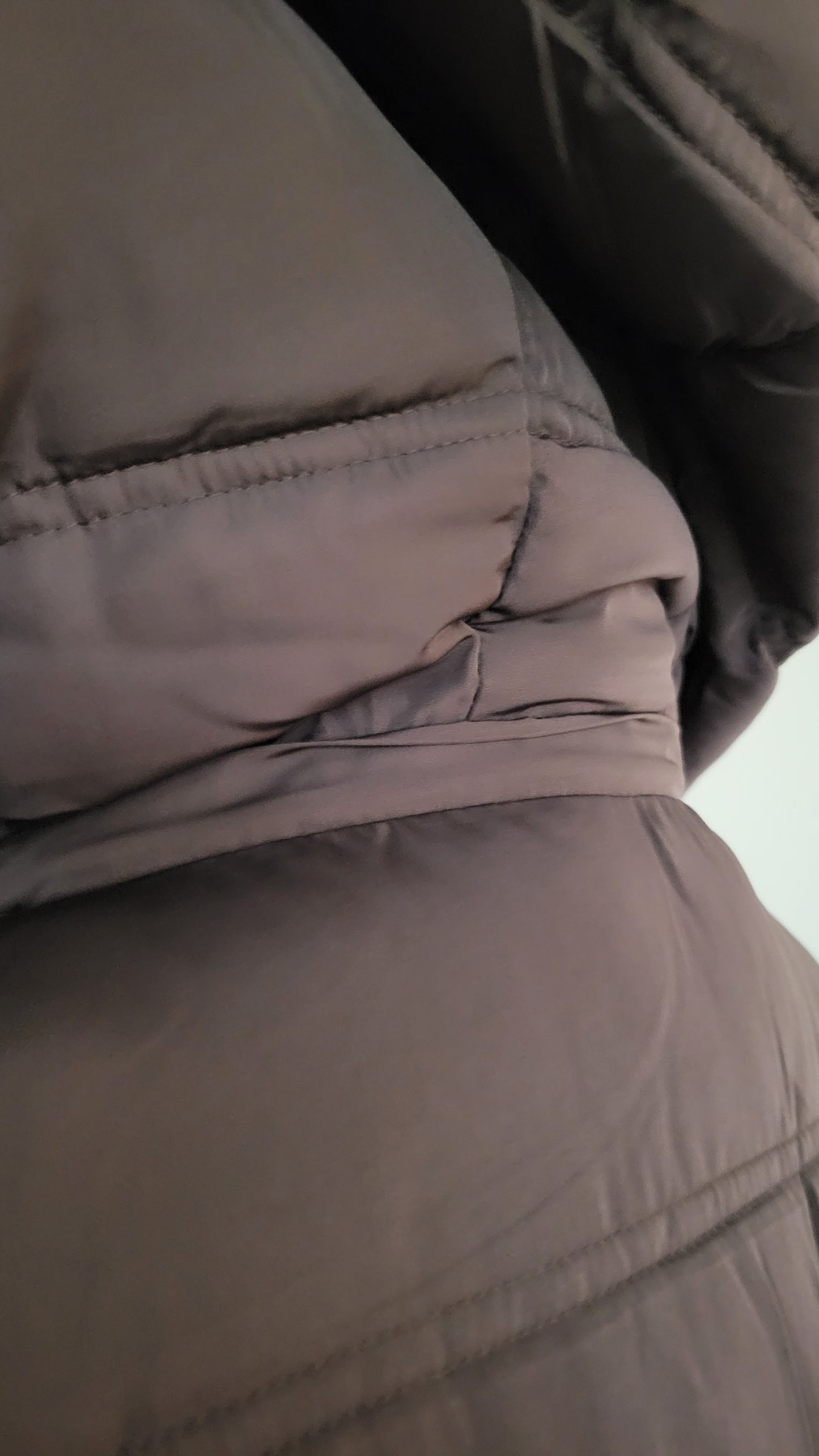 Full Length Quilted Hoodie Coat Espresso Brown