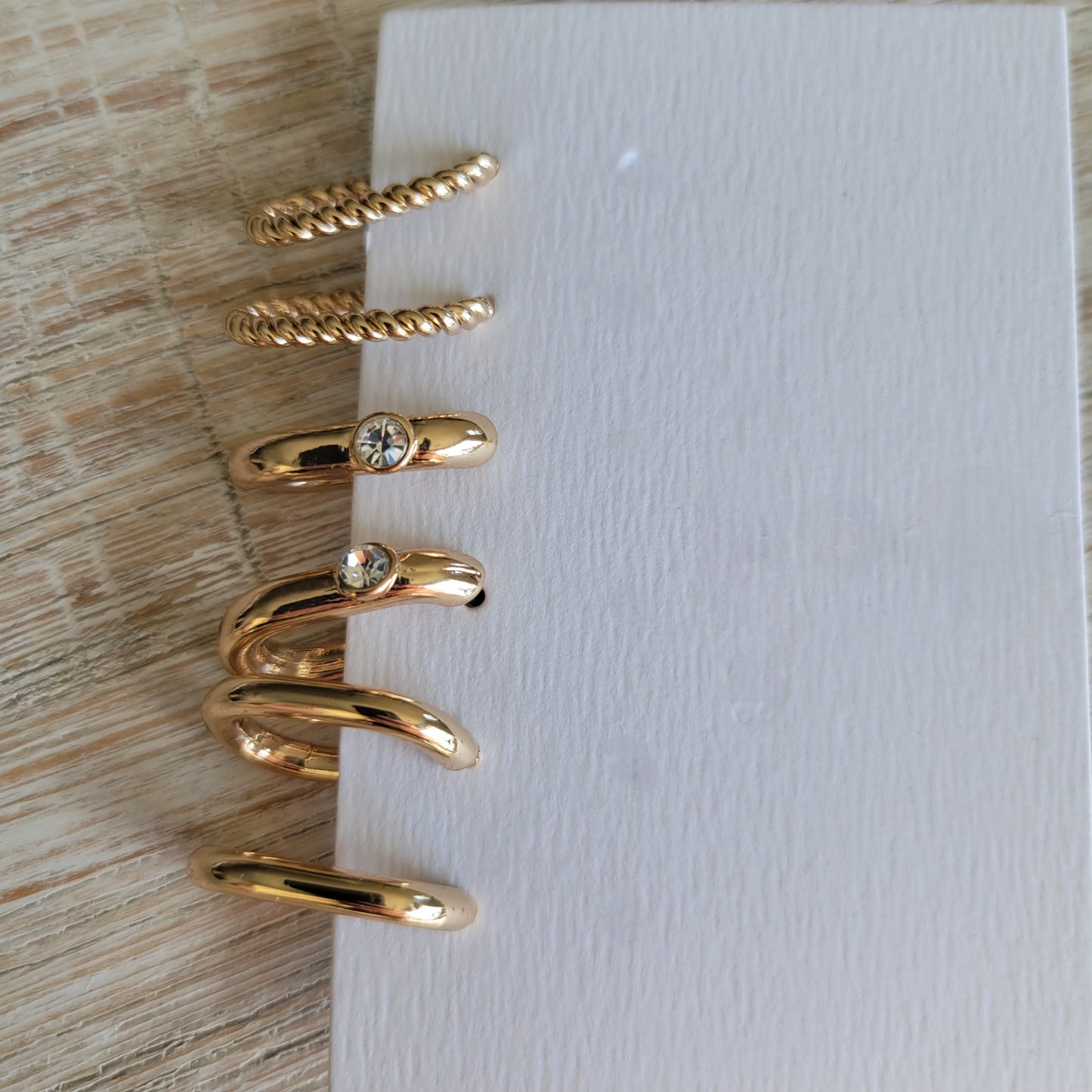 Trio Huggle Hoop Titanium Post Earrings Set