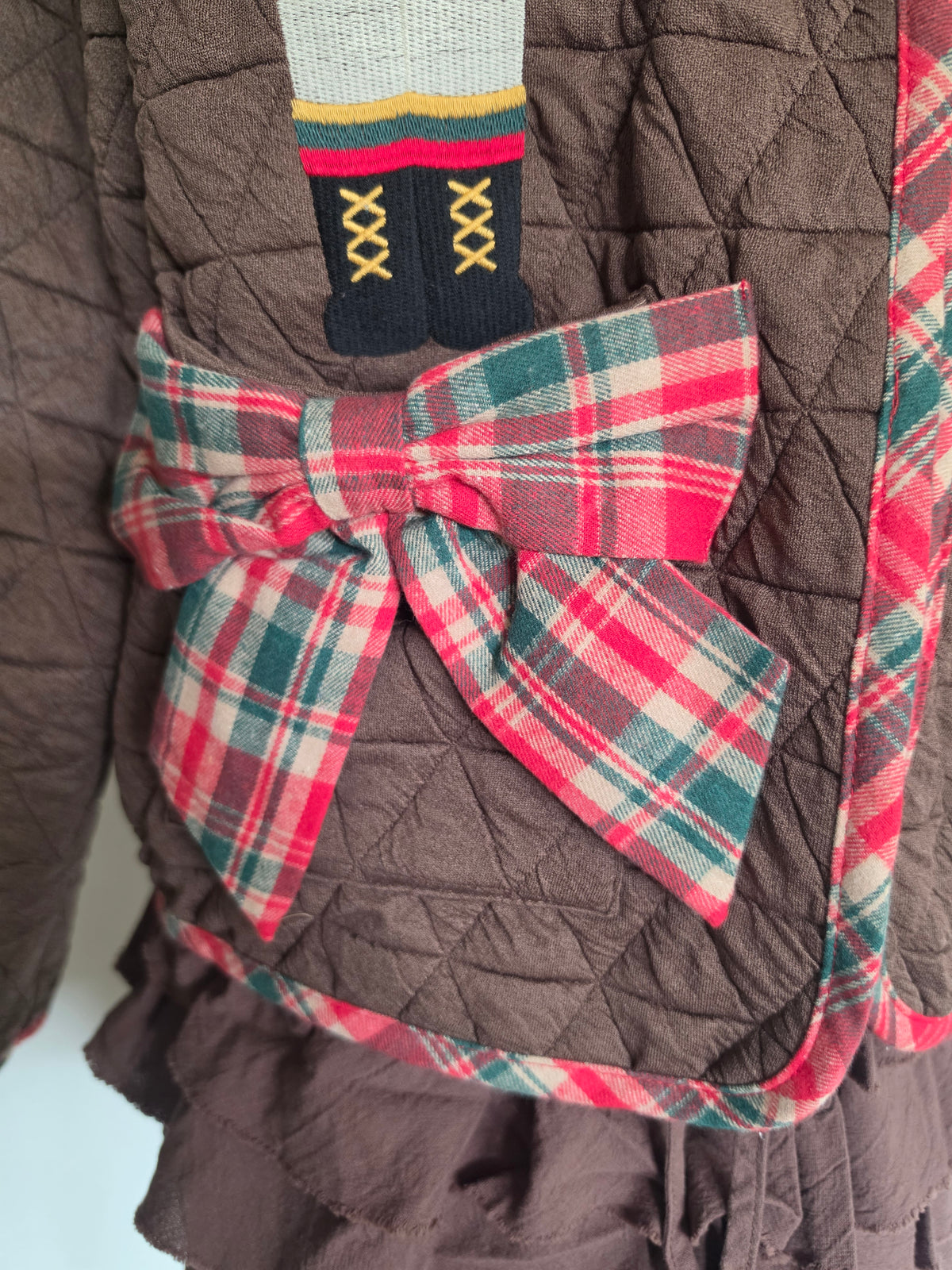 Nutcracker Bear Dark Brown Quilted Jacket S-XL