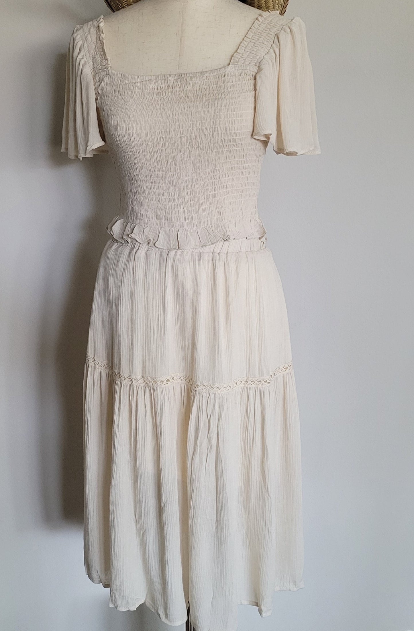 Woven White Skirt Set