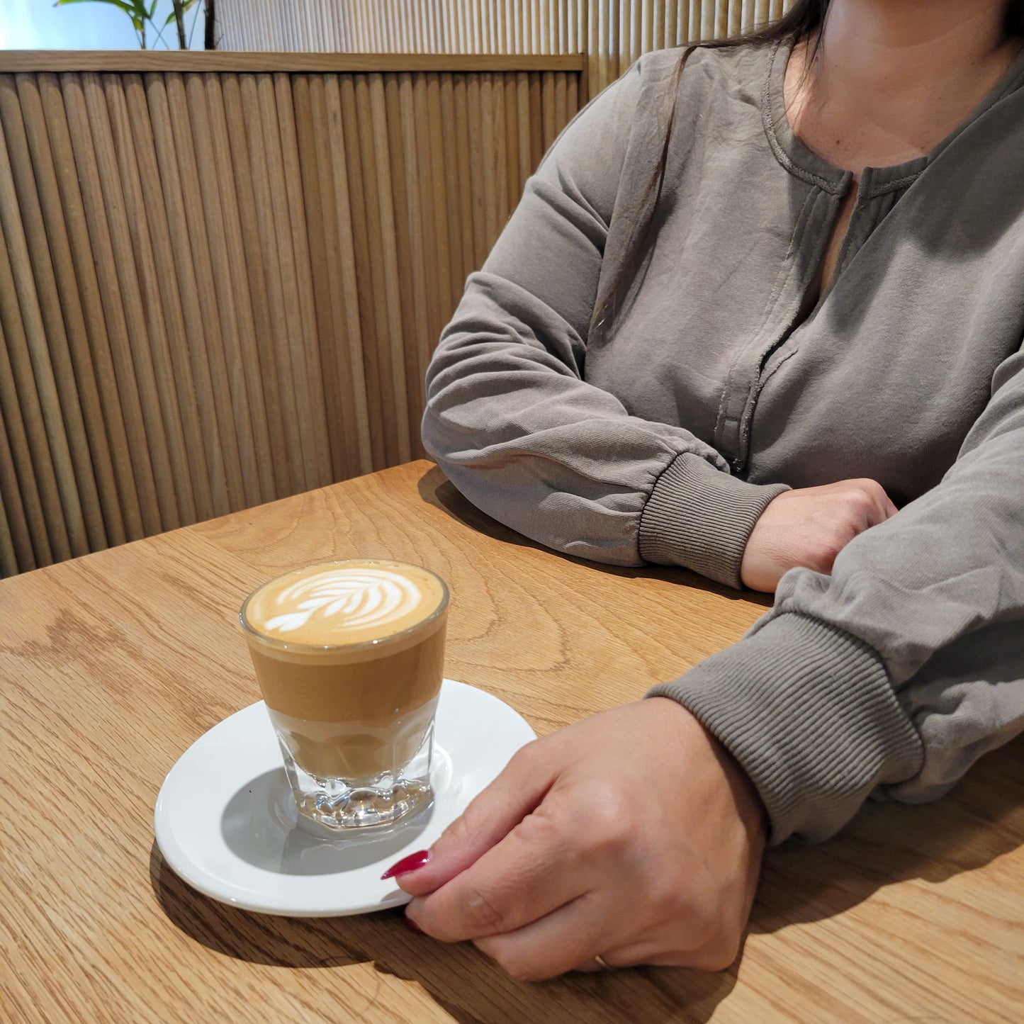 V Neck Cotton Pullover Taupe Olive