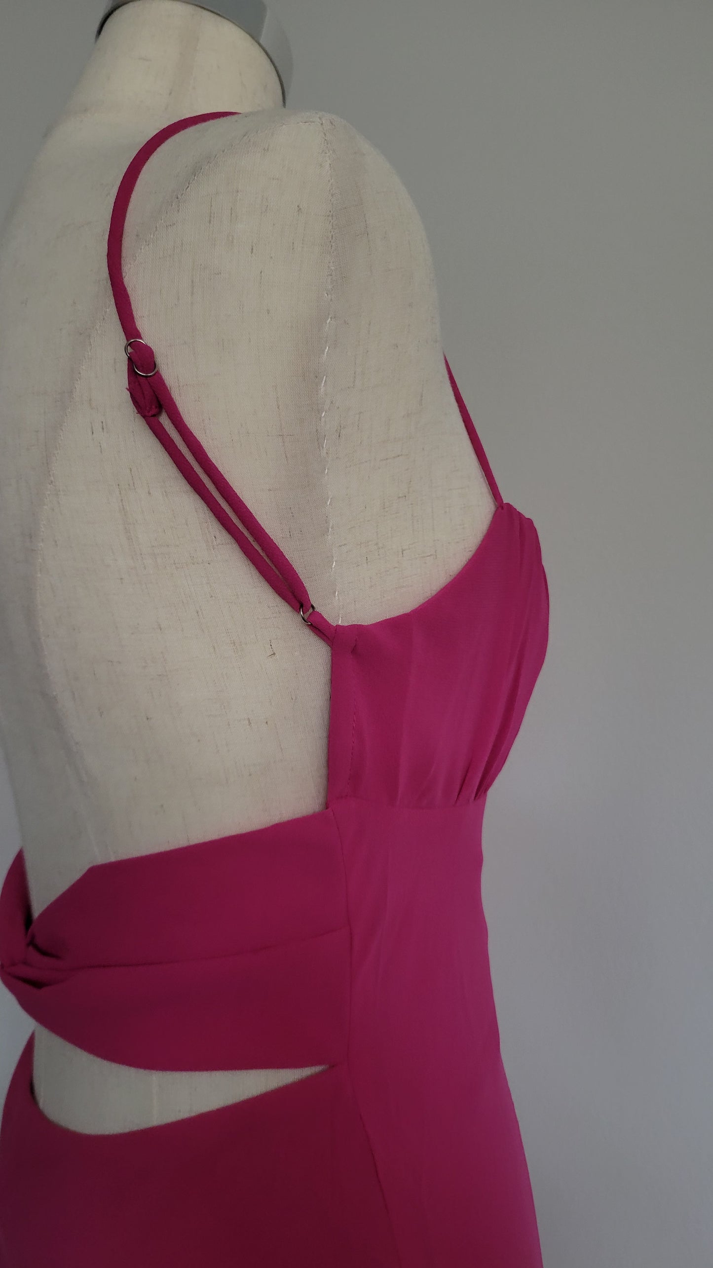 Francesca Twist Back Fuchsia Maxi Dress