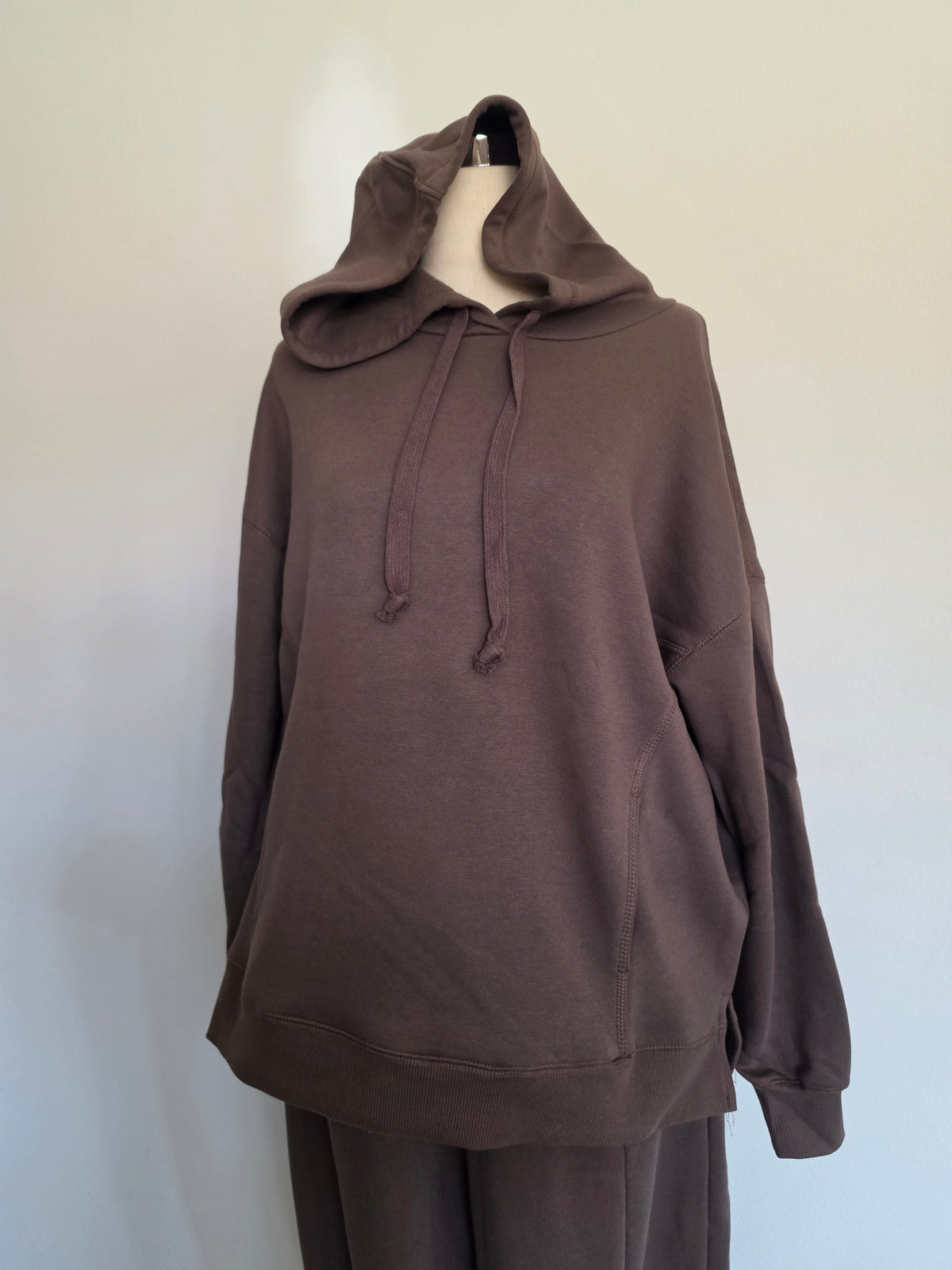Oversized Hoodie Cotton Sweatshirt Dark Brown