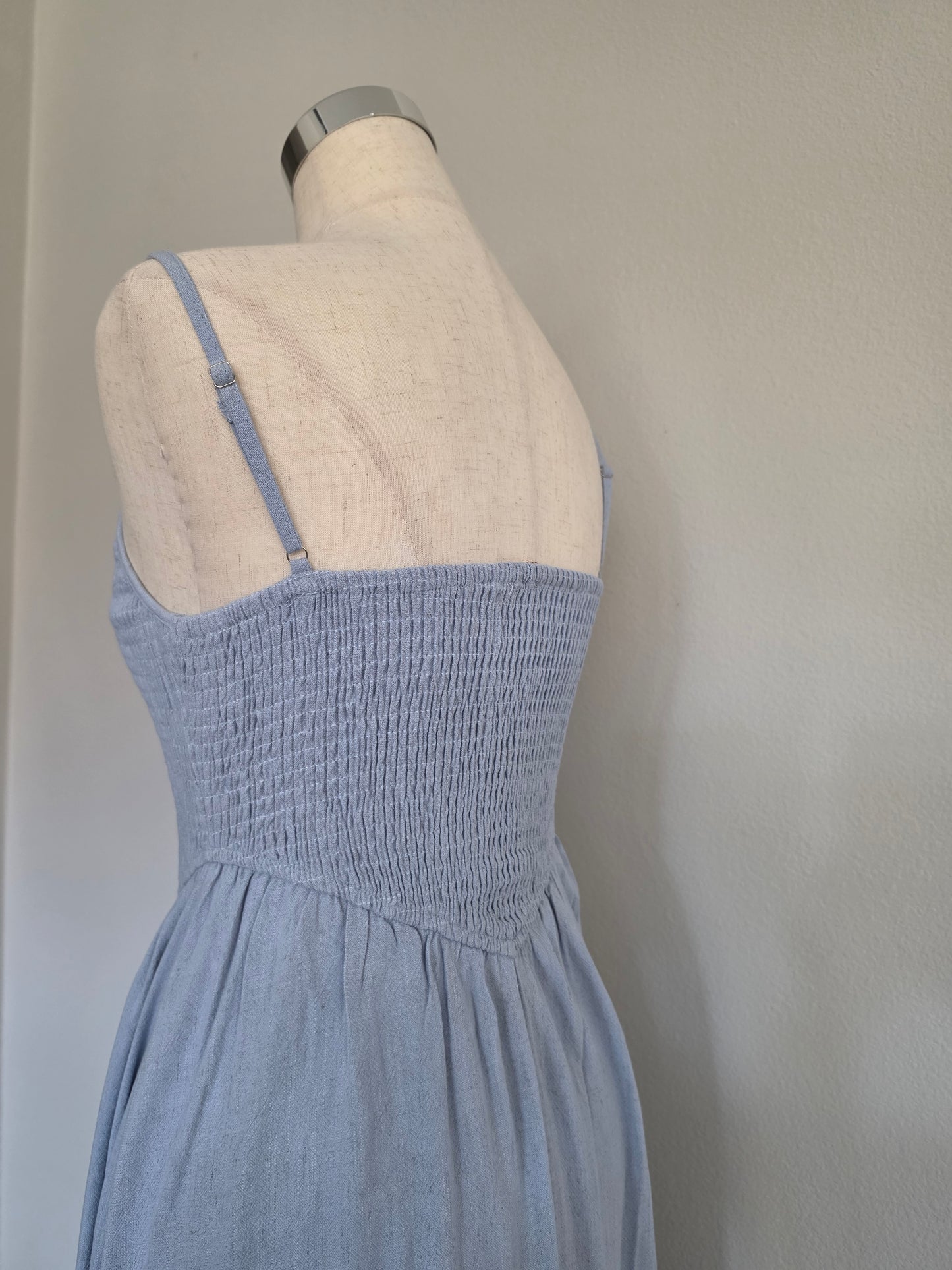 Roize Corset Smocked Midi Dress With Slit 3 Colors