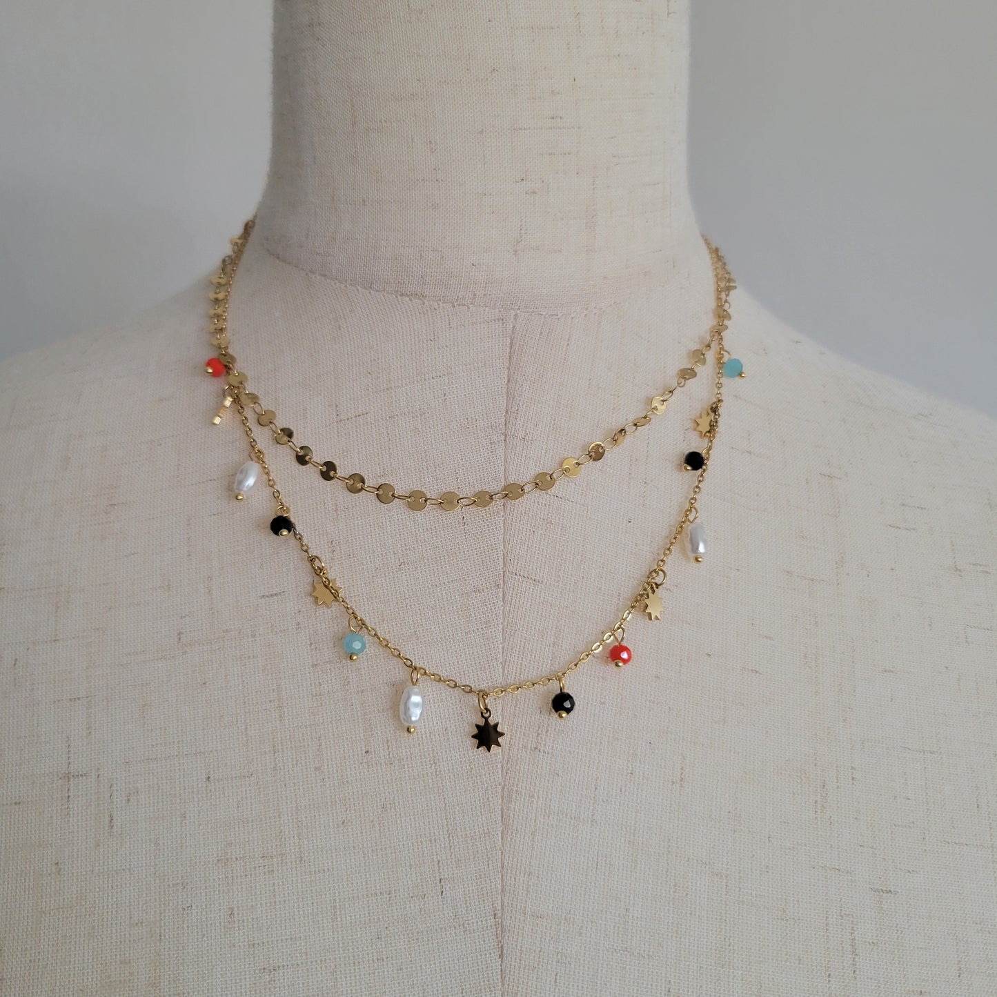 18k Stainless Steel Tarnish Free Seedbead Necklace