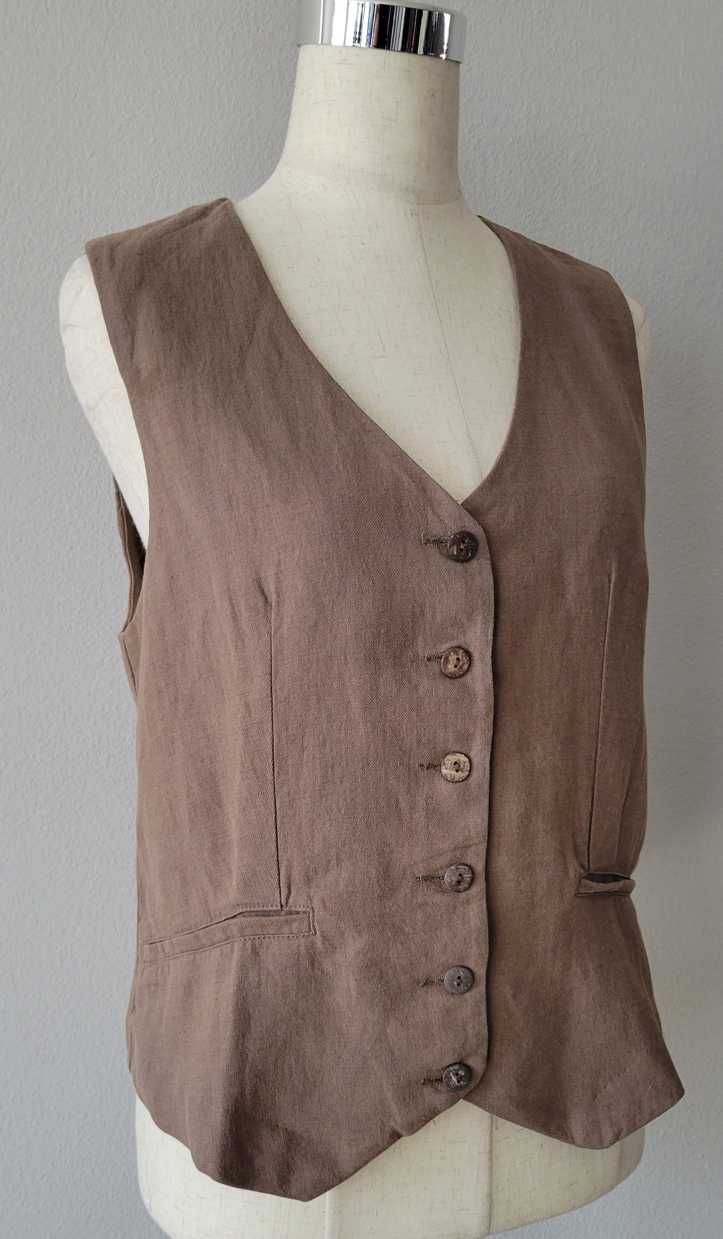 COTTON LINEN BLEND VEST