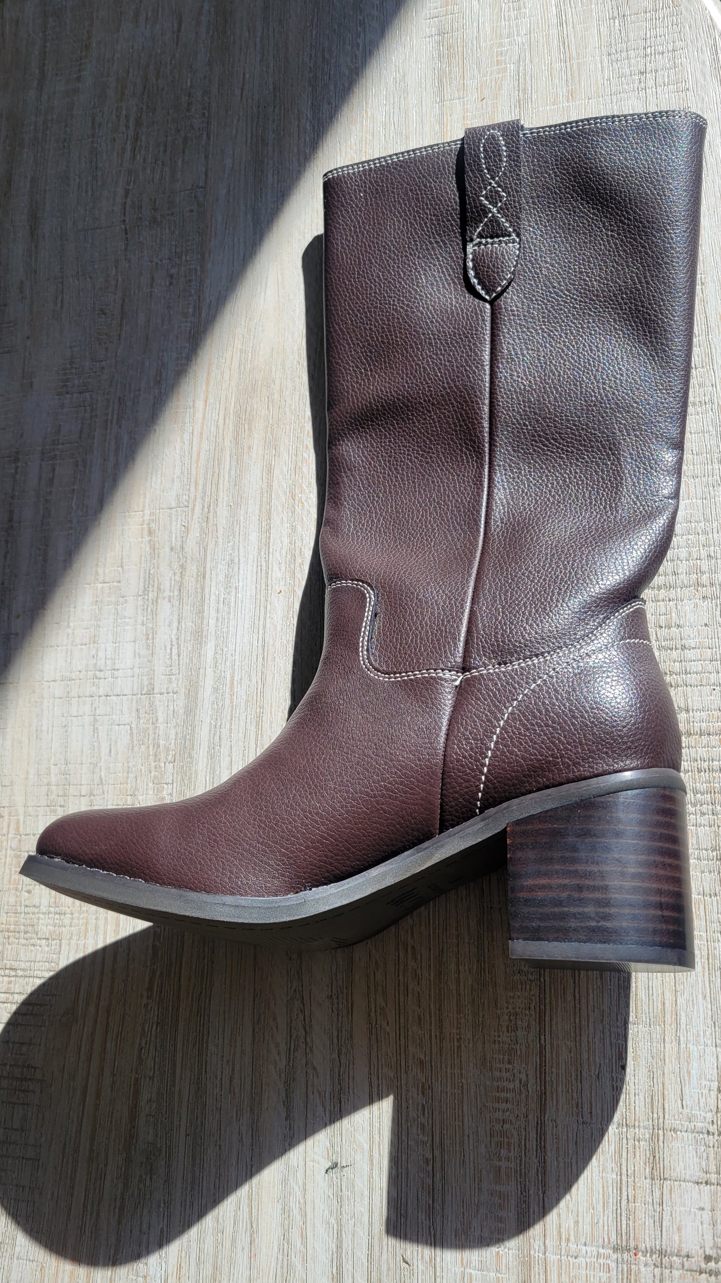 Mid Calf Espresso Brown Boots