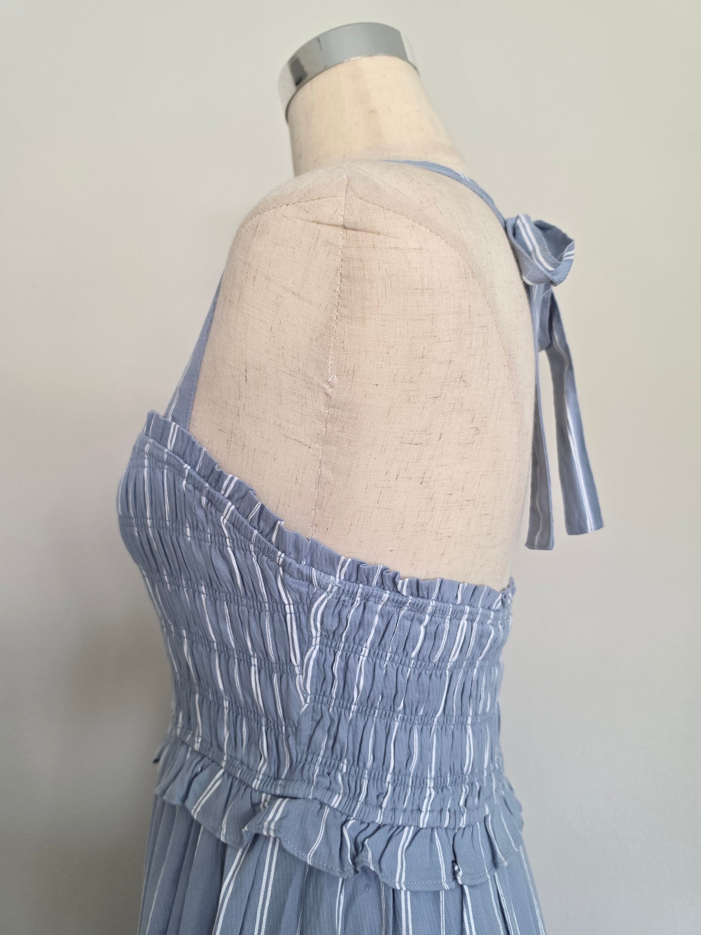 Jennifer Smocked Halter Cotton Midi Dress